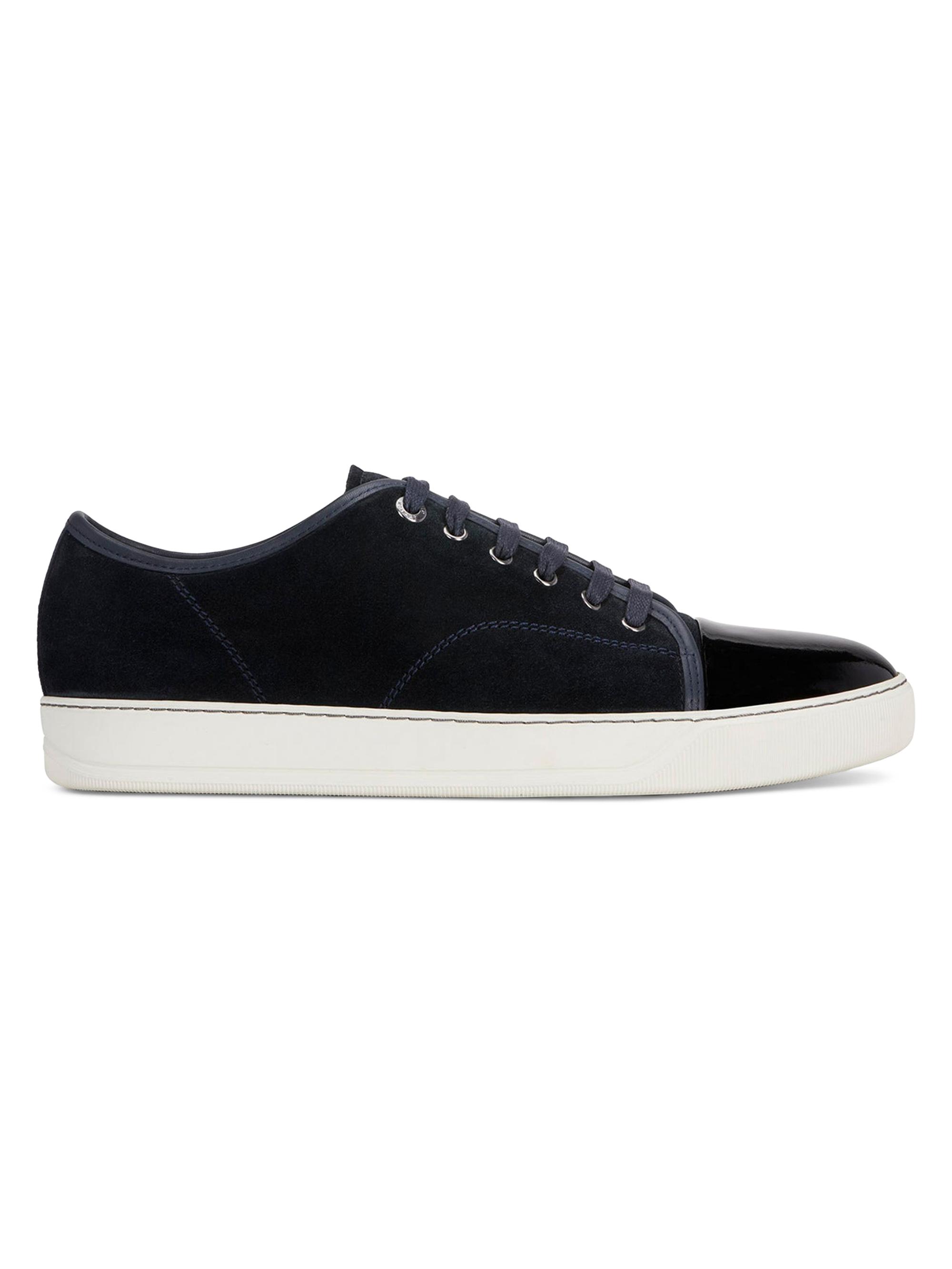 Lanvin Men's DBB1 Suede and Patent Leather Sneakers - Navy Blue