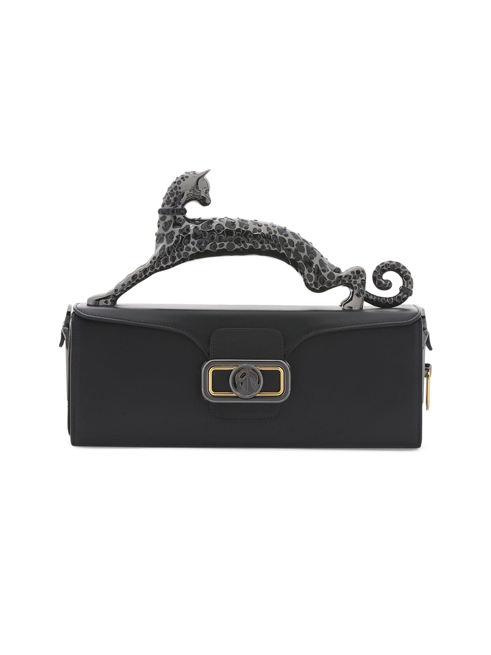Lanvin Men's  Leather Pencil Cat Top Handle Bag - Black