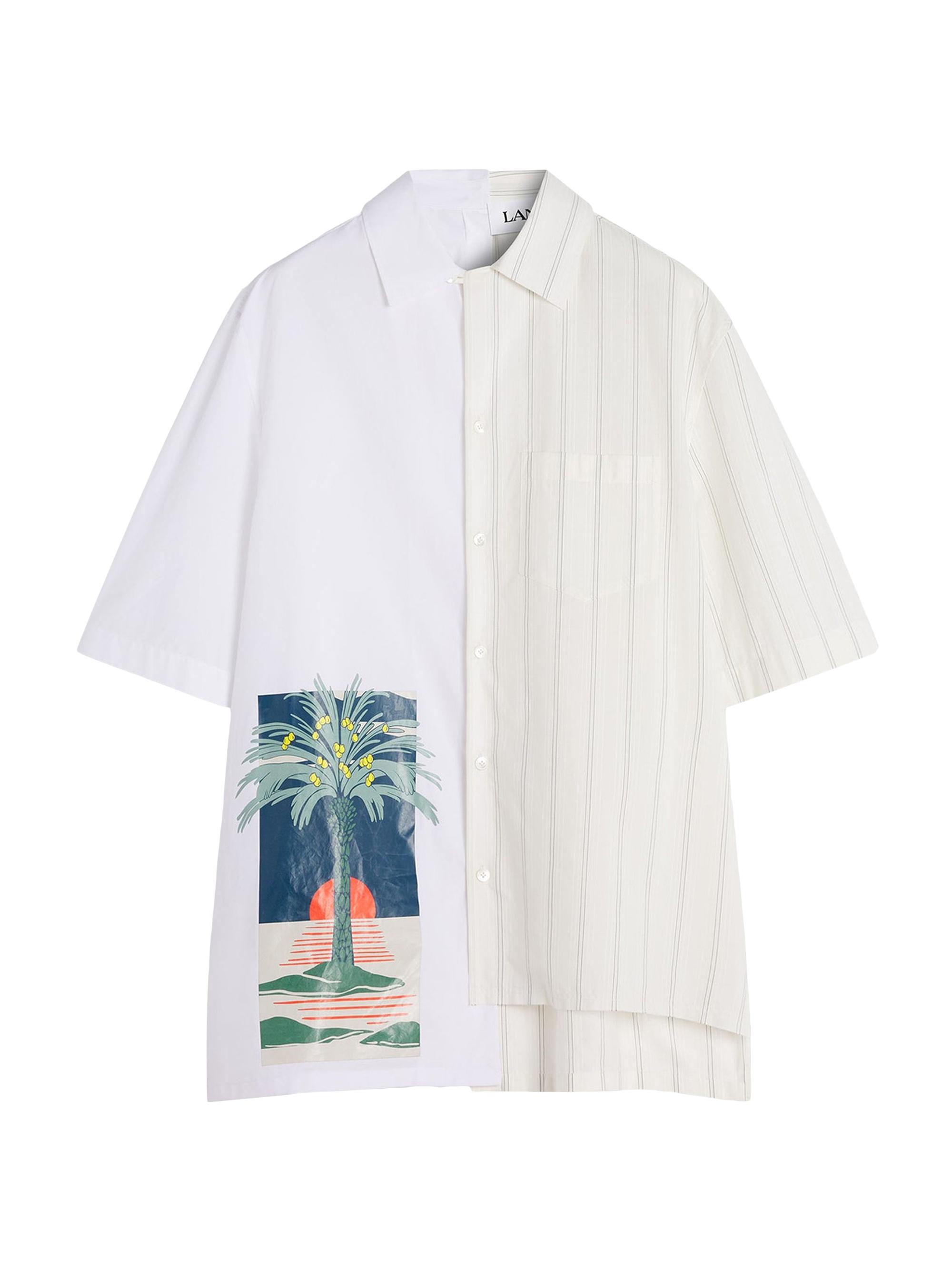 Lanvin Men's Printed Asymmetric Shirt - Multicolored