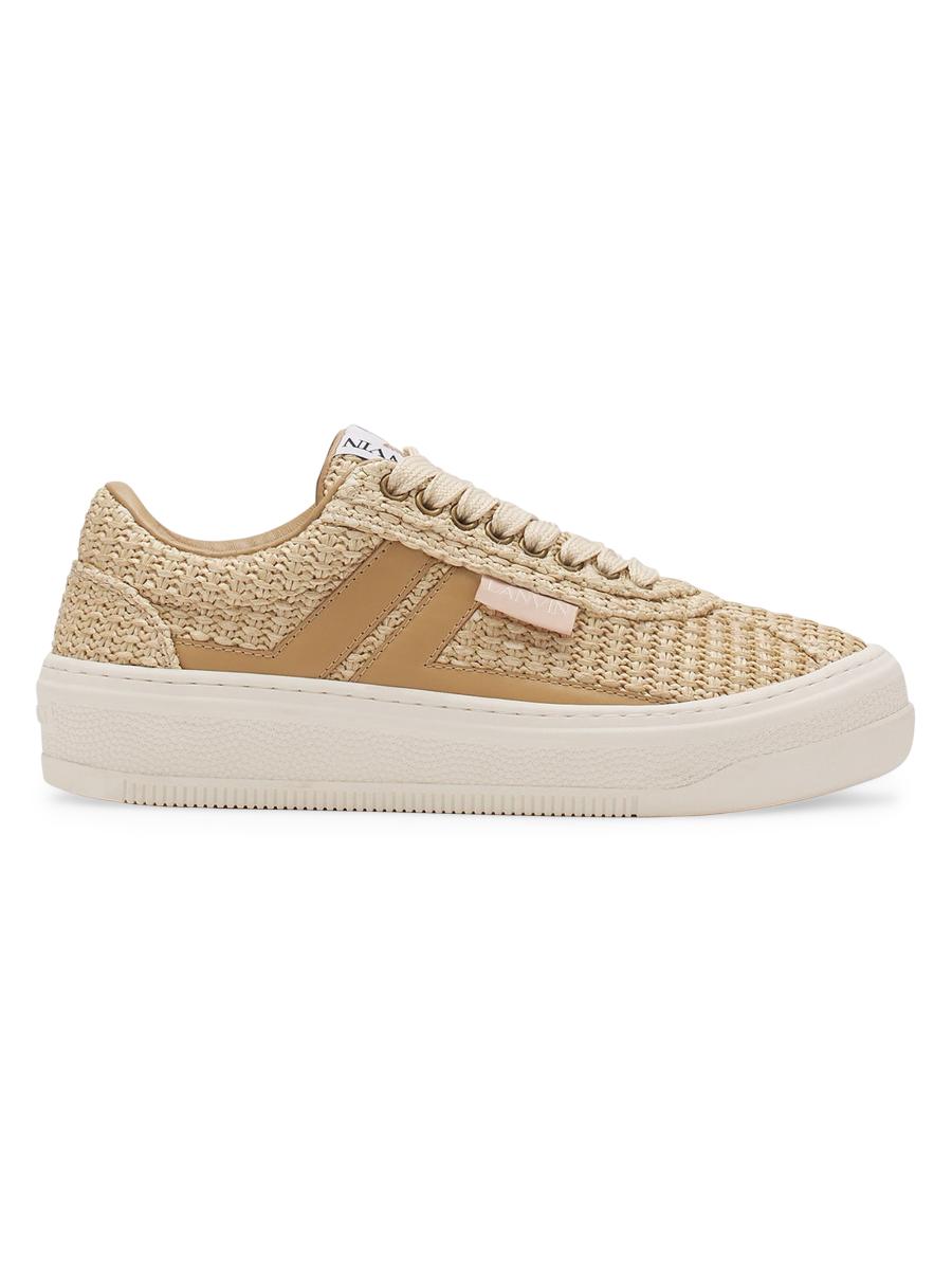 【関税込み】Lanvin ベージュ 'Lanvin' Cash Raffia スニーカー Lanvin Cash Raffia Sneakers | Saks Fifth Avenue