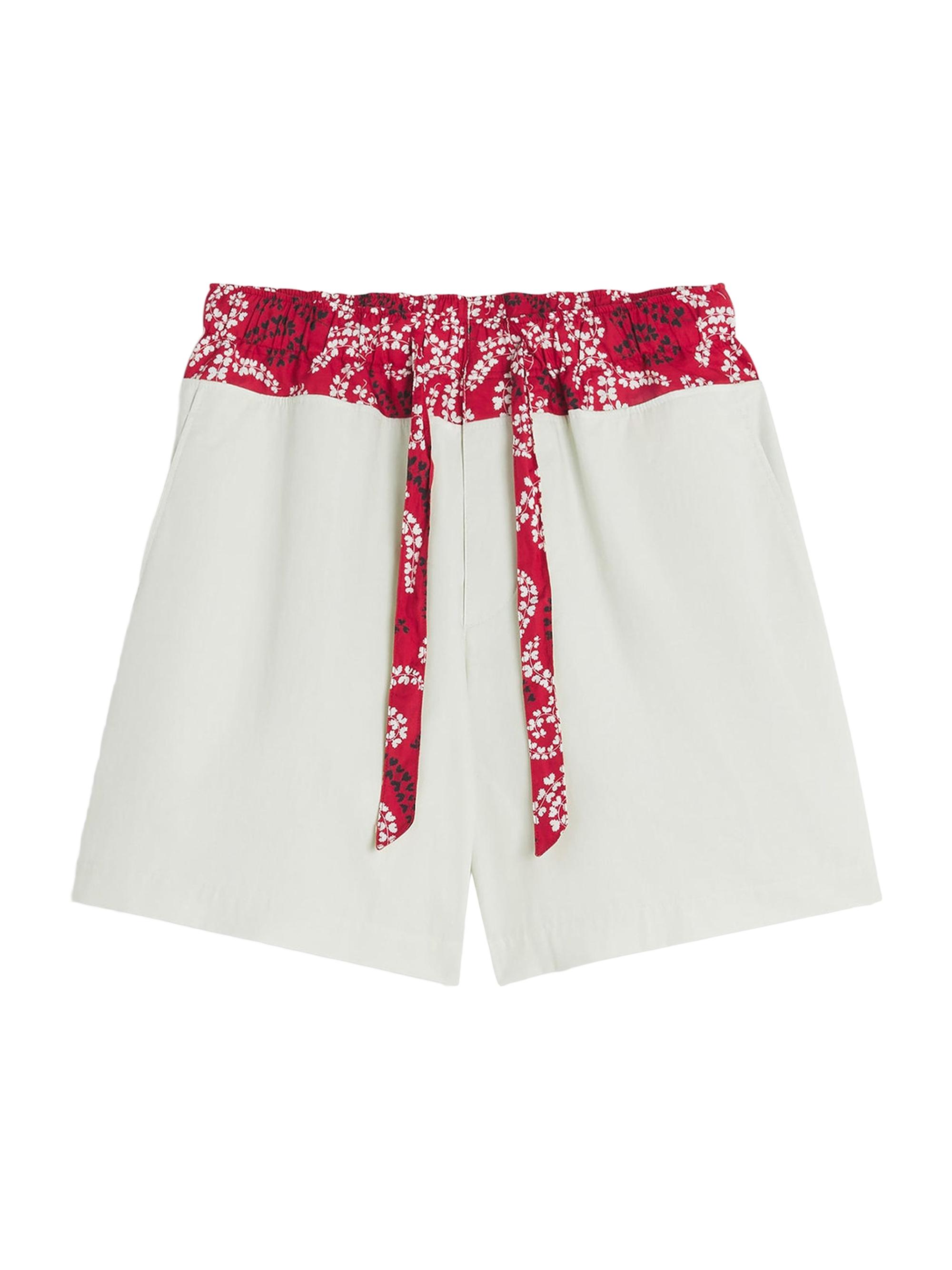 Lanvin Men's Printed Cotton Shorts - Off White