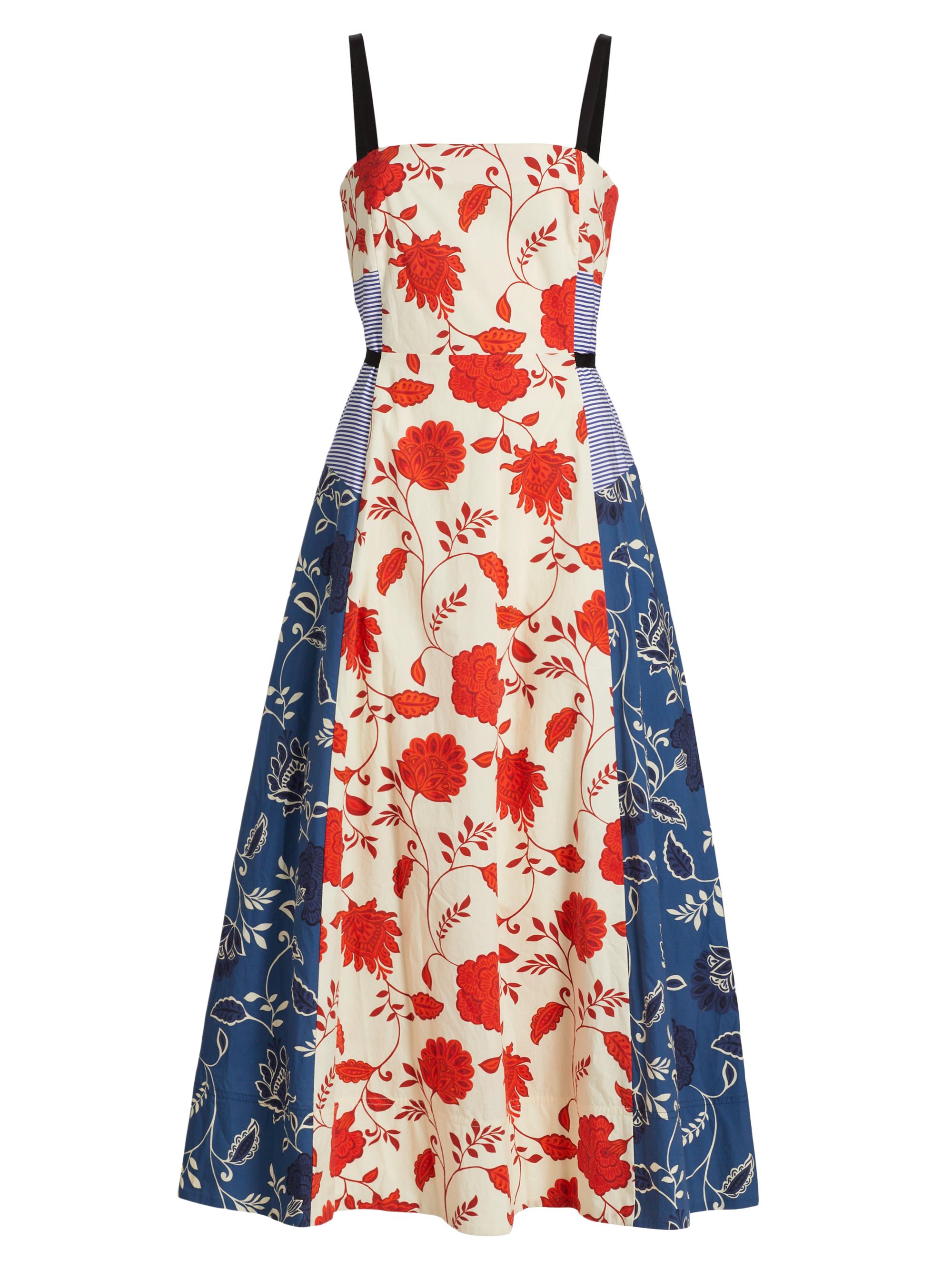 Tanya Taylor Women's Tavira Patchwork Maxi Dress - Cream Tomato Stripe Multi