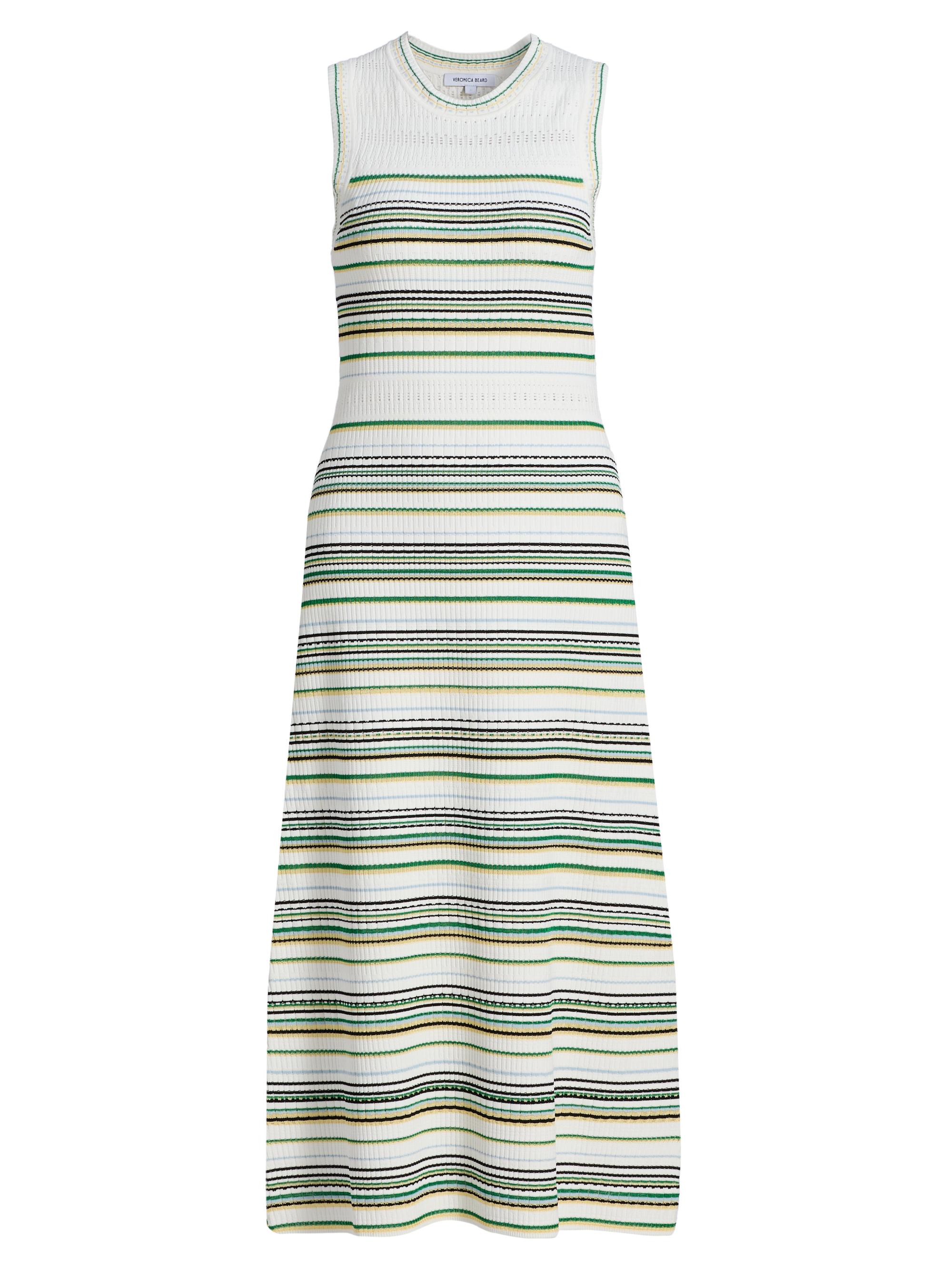 Veronica Beard Women's Dawna Striped Knit Midi-Dress - Off White Multi