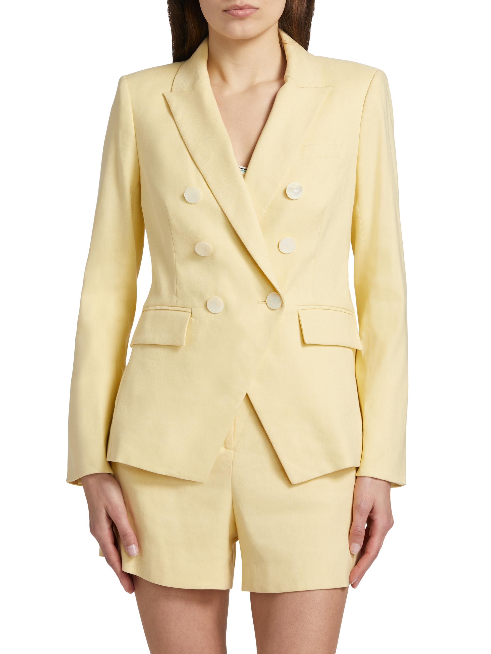 Veronica Beard Women's Miller Dickey Linen-Blend Jacket - Chamomile | Thumbnail 3