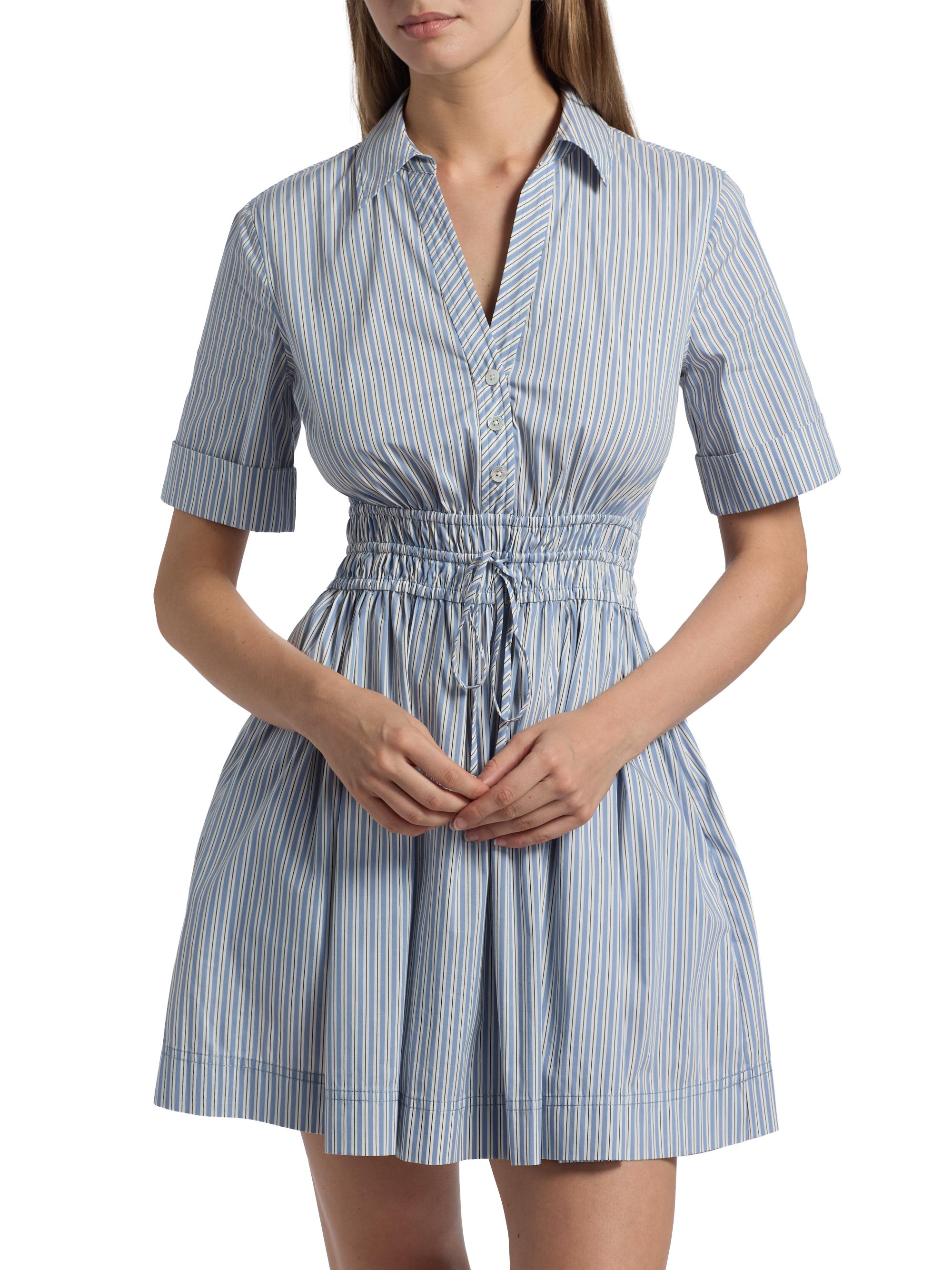 Susan Stripe Mini Shirtdress