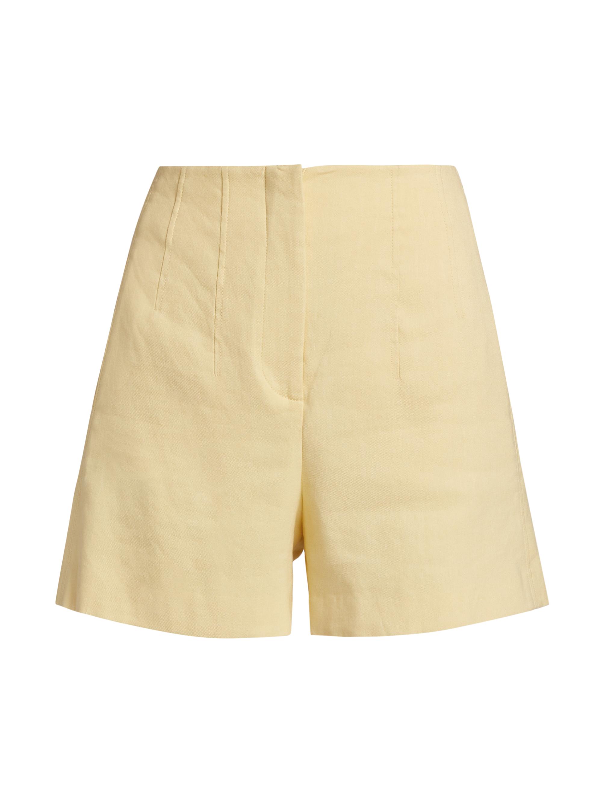 Veronica Beard Women's Brit Tailored Linen-Blend Shorts - Chamomile