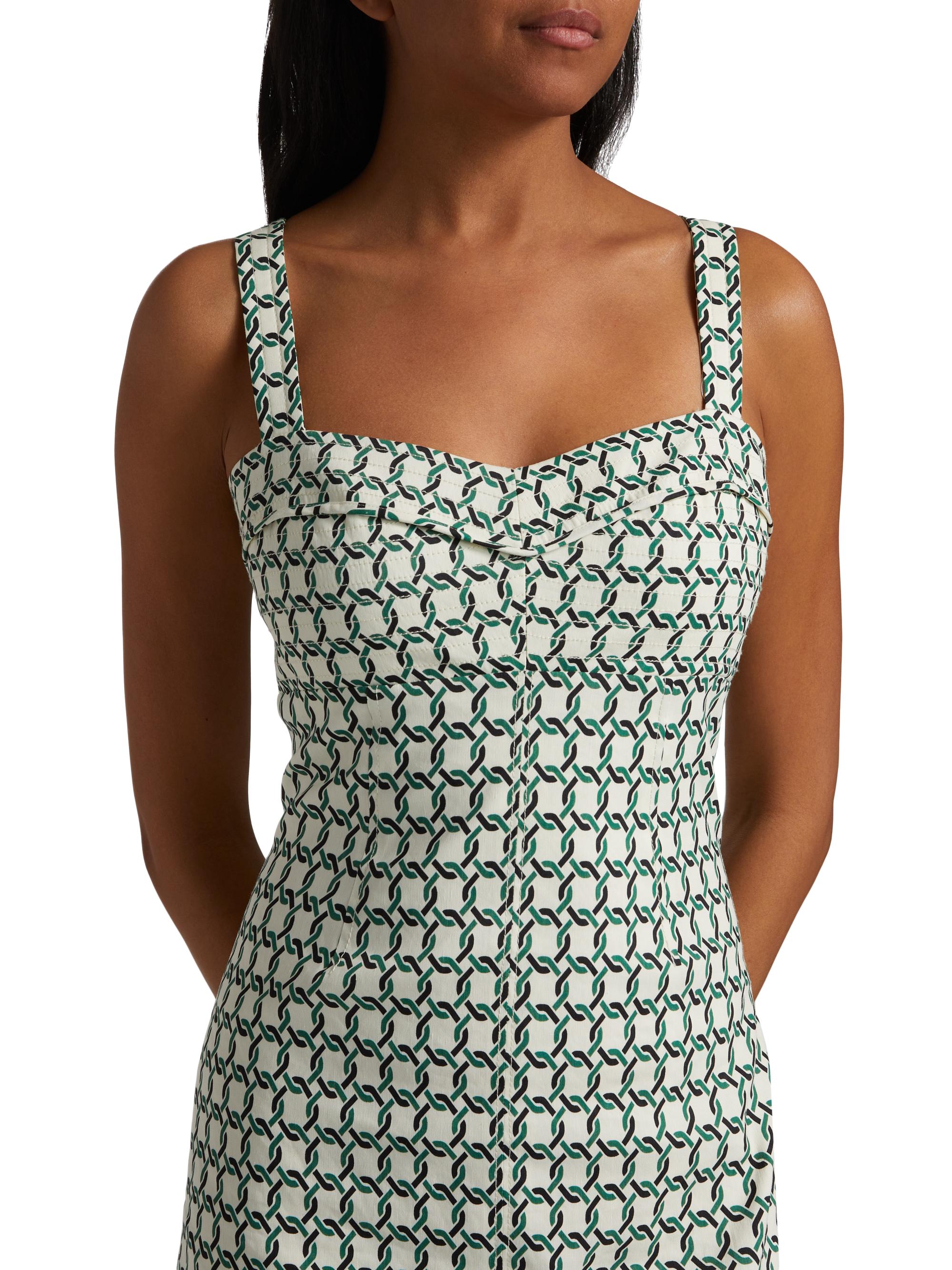Veronica Beard Colleen Geometric Print Linen-Blend Midi-Dress | Saks Fifth  Avenue