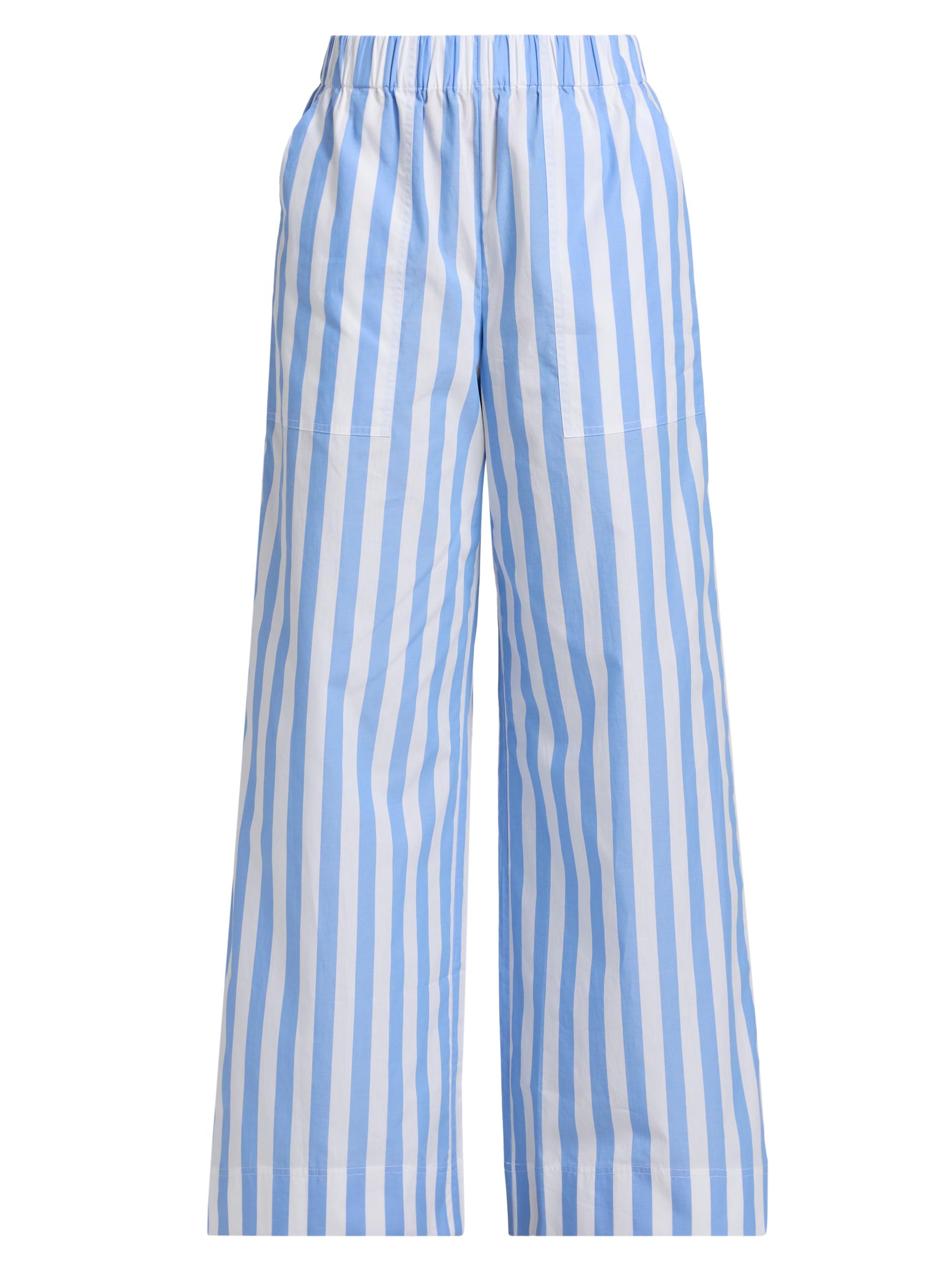 SIMKHAI Women's Arden Striped Cotton Pants - French Blue Stripe