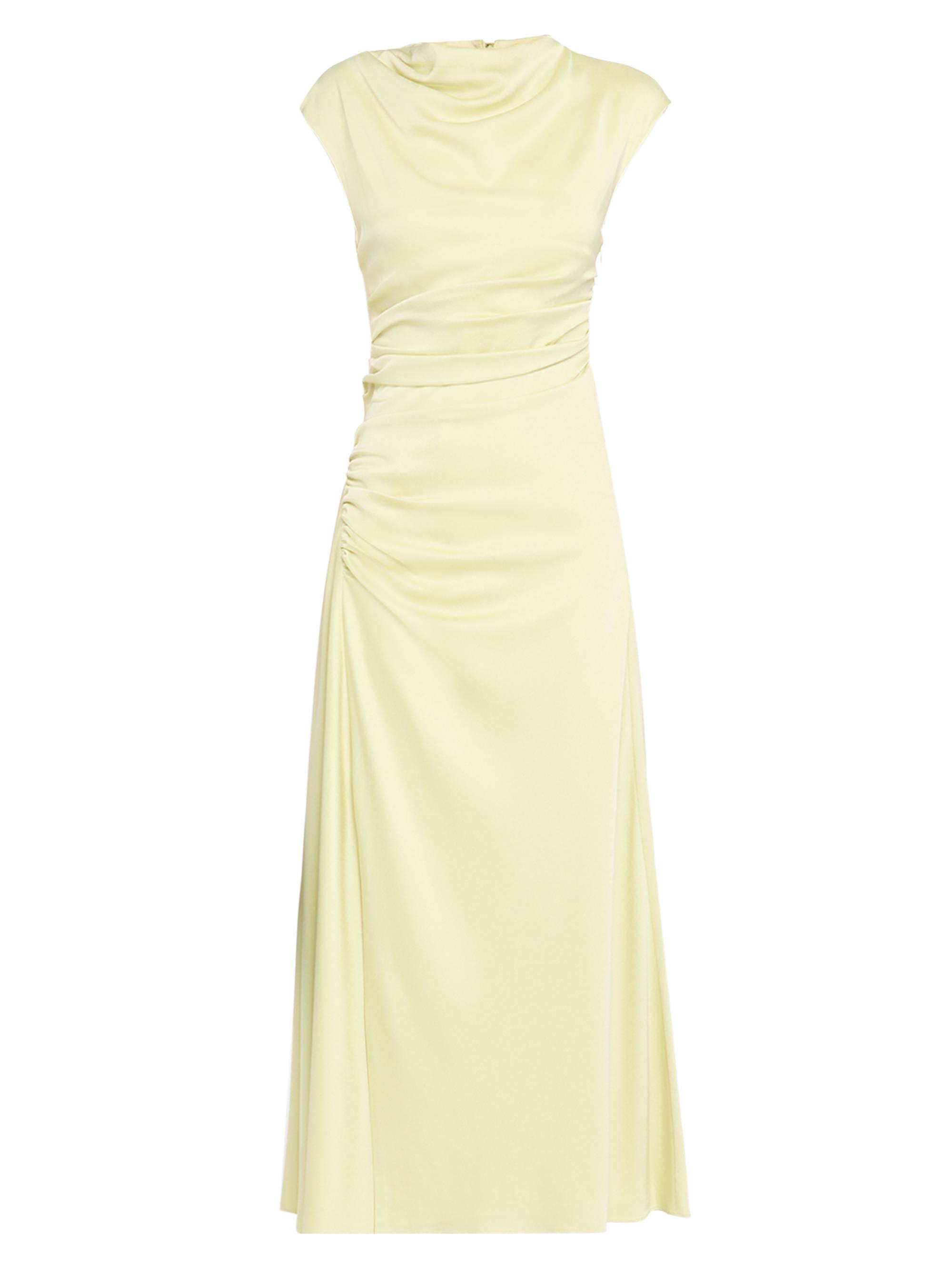 SIMKHAI Women's Burke Draped Satin Midi-Dress - Sun Glow