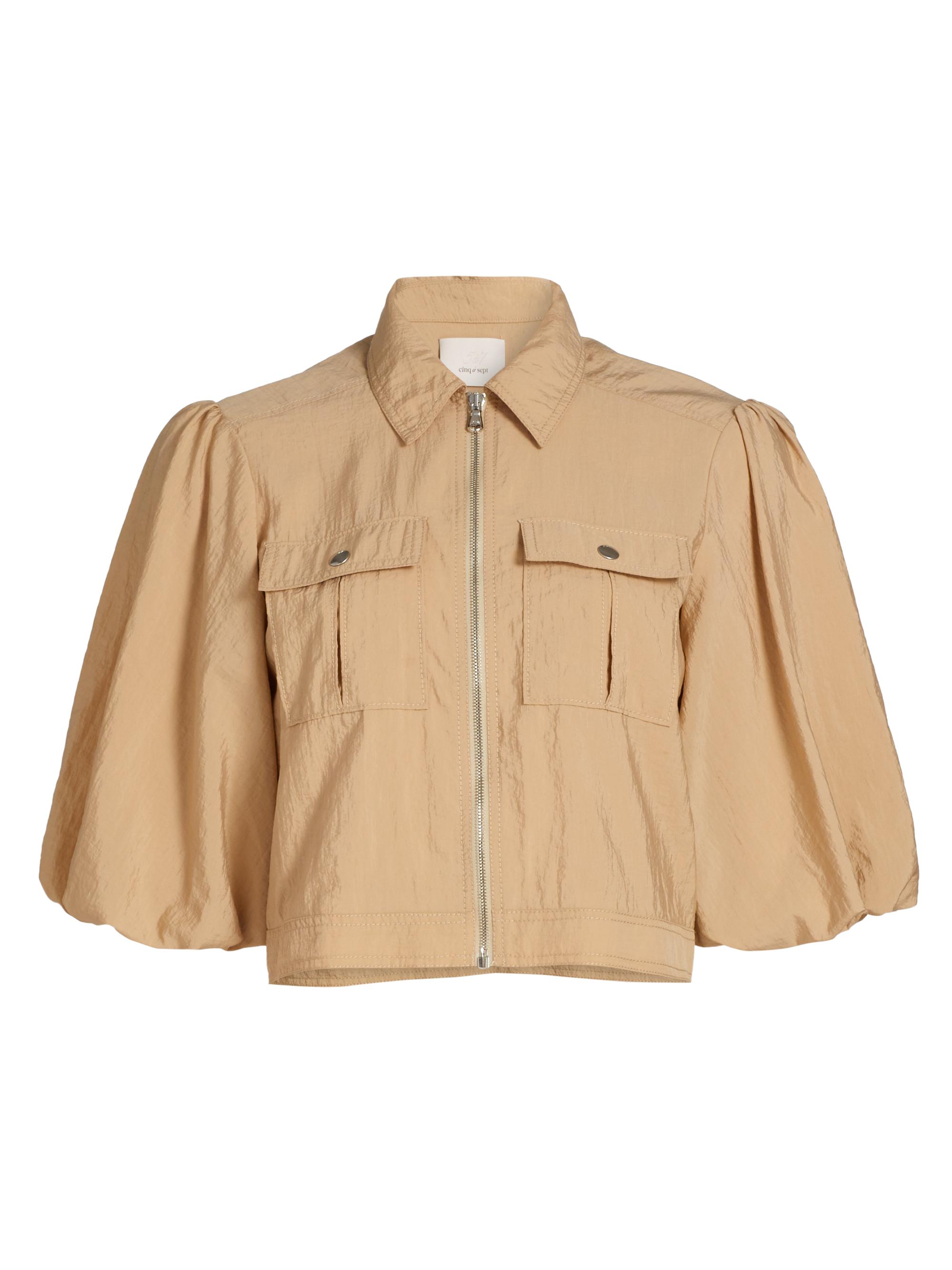 Cinq à Sept Women's Ottie Nylon Crop Jacket - Khaki