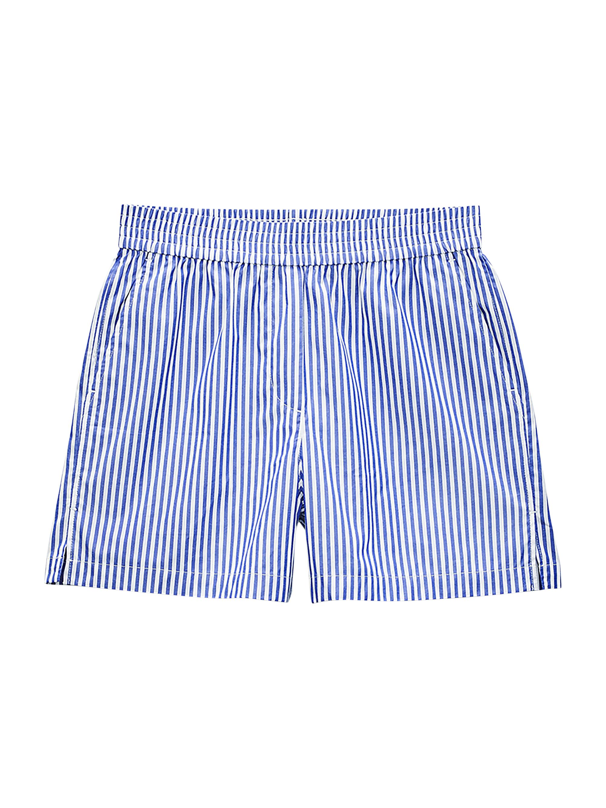 rag & bone Women's Emma Striped Cotton Poplin Shorts - Navy Stripe