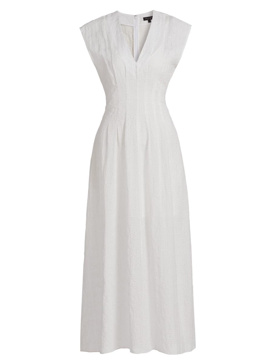 Rag & Bone Women's Ines Schiffli Eyelet Embroidered Dress In White