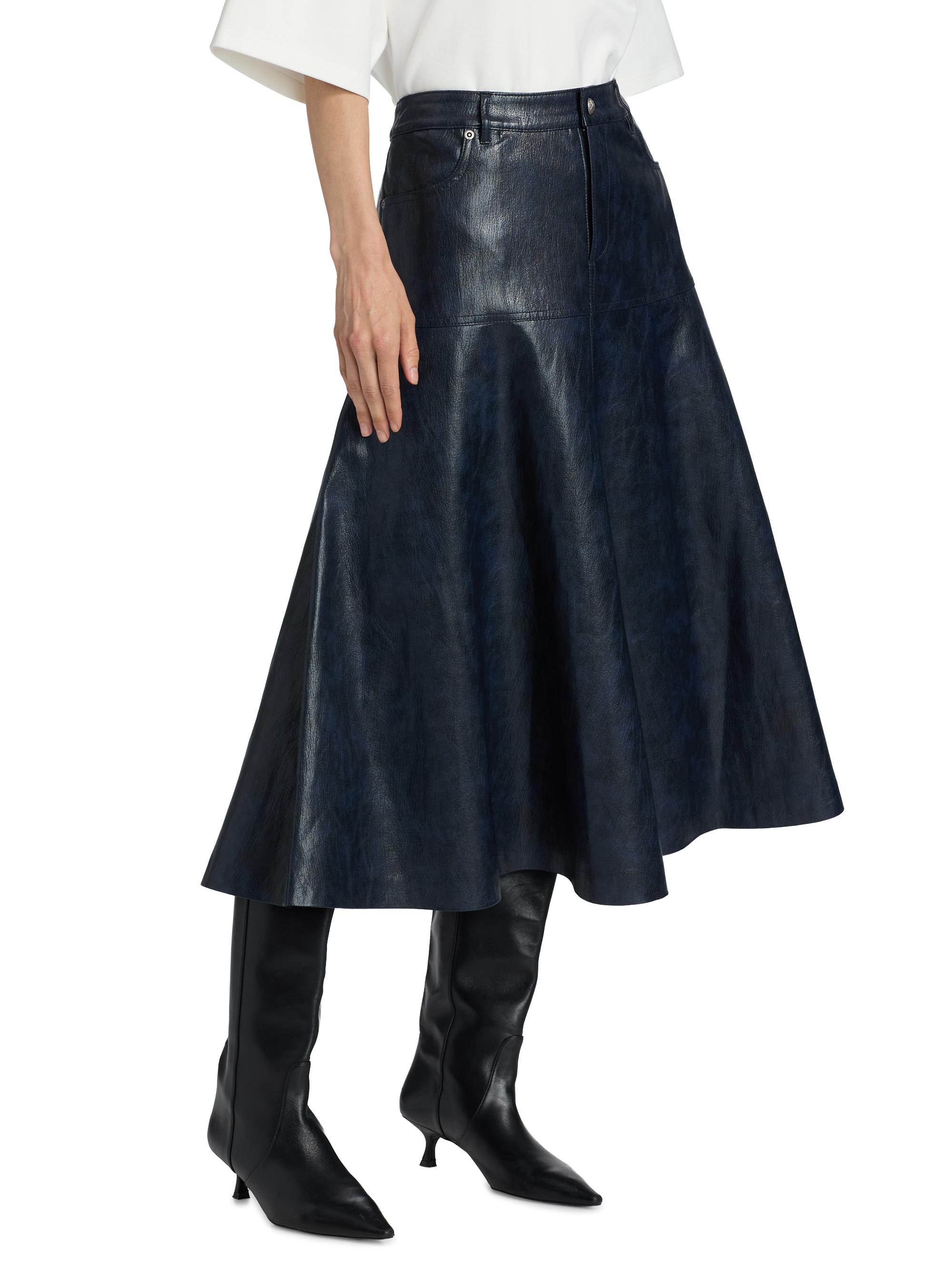 Kobi Halperin Rhea Faux-Leather A-Line Midi-Skirt | Saks Fifth Avenue