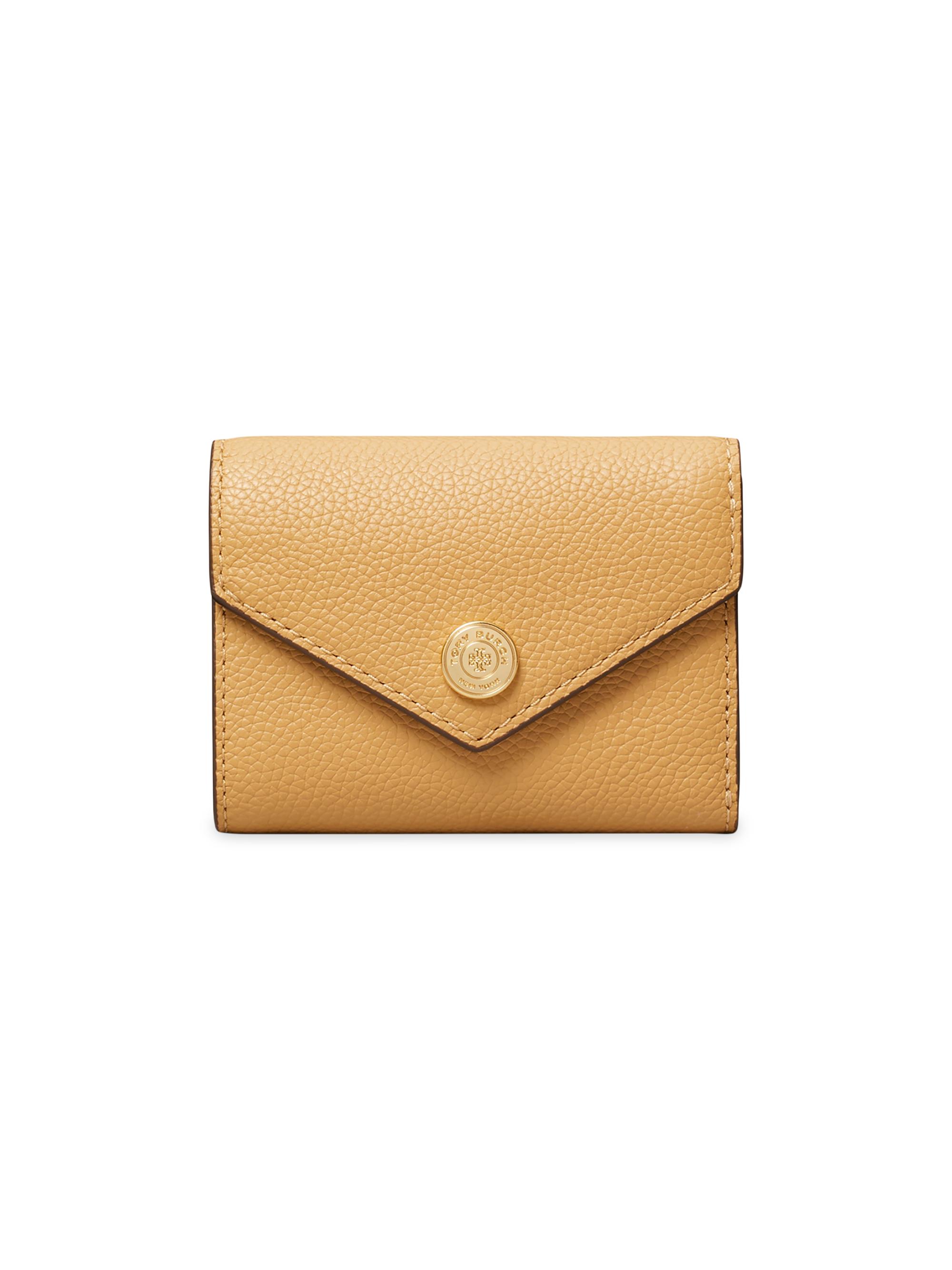 Tory Burch Women's  Monogram Pebble Leather Wallet - Biscotti
