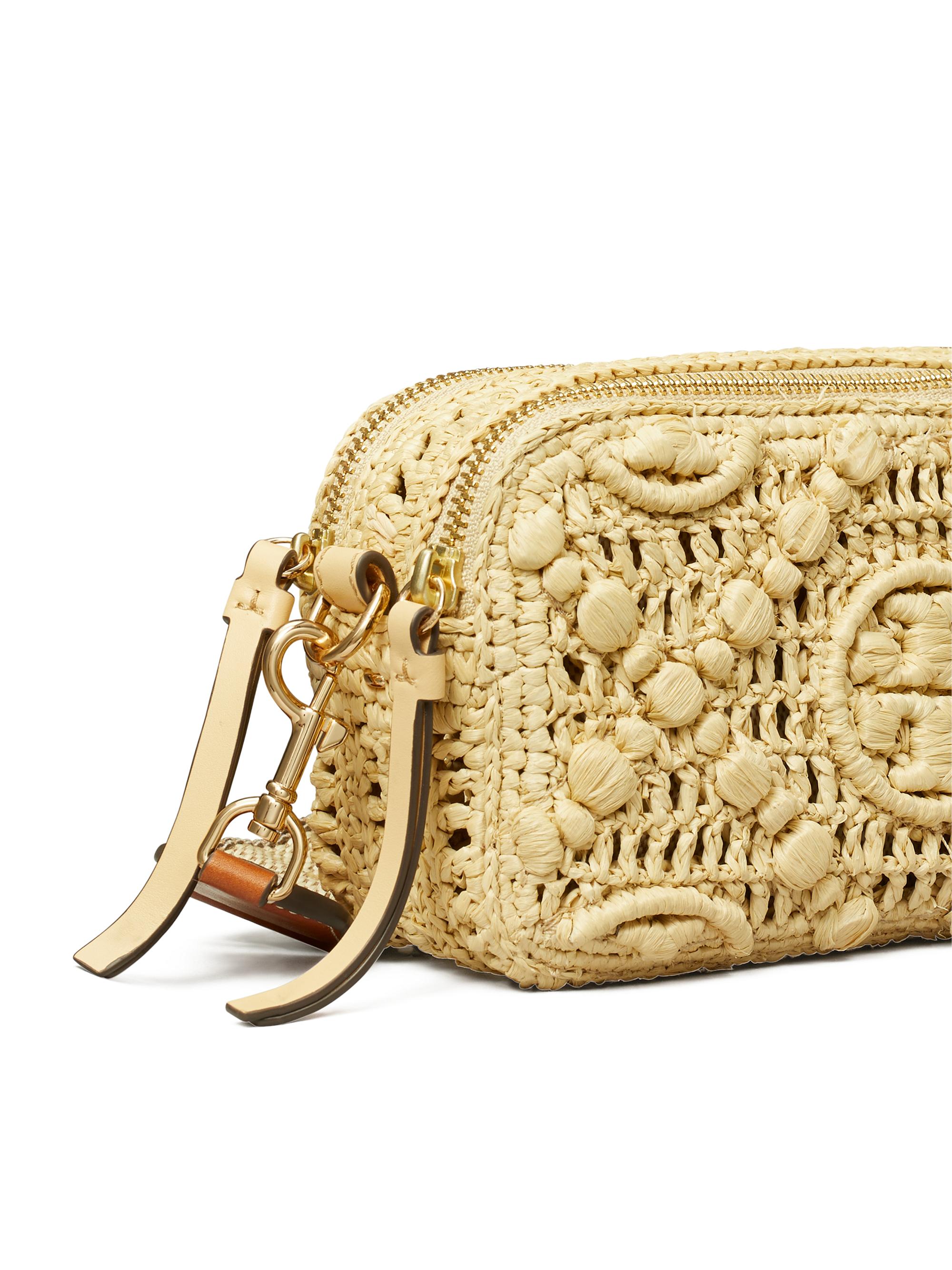 Tory Burch T Monogram Mini Miller Raffia Crossbody Bag | Saks