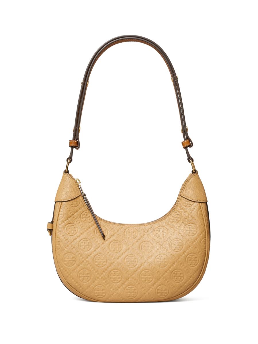 Tory Burch T Monogram Pebble Leather Shoulder Bag | Saks Fifth Avenue