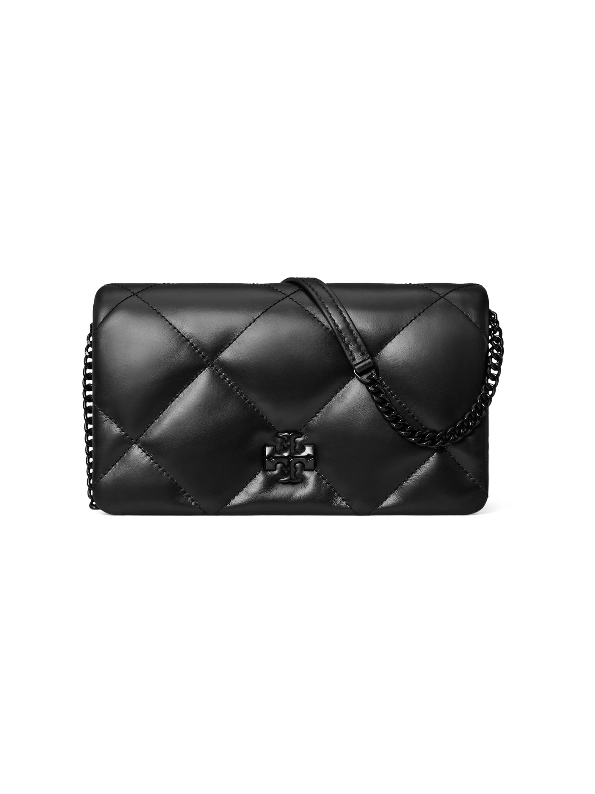 Tory Burch Women's Kira Diamond-Quilted Leather Chain Wallet Bag - Black