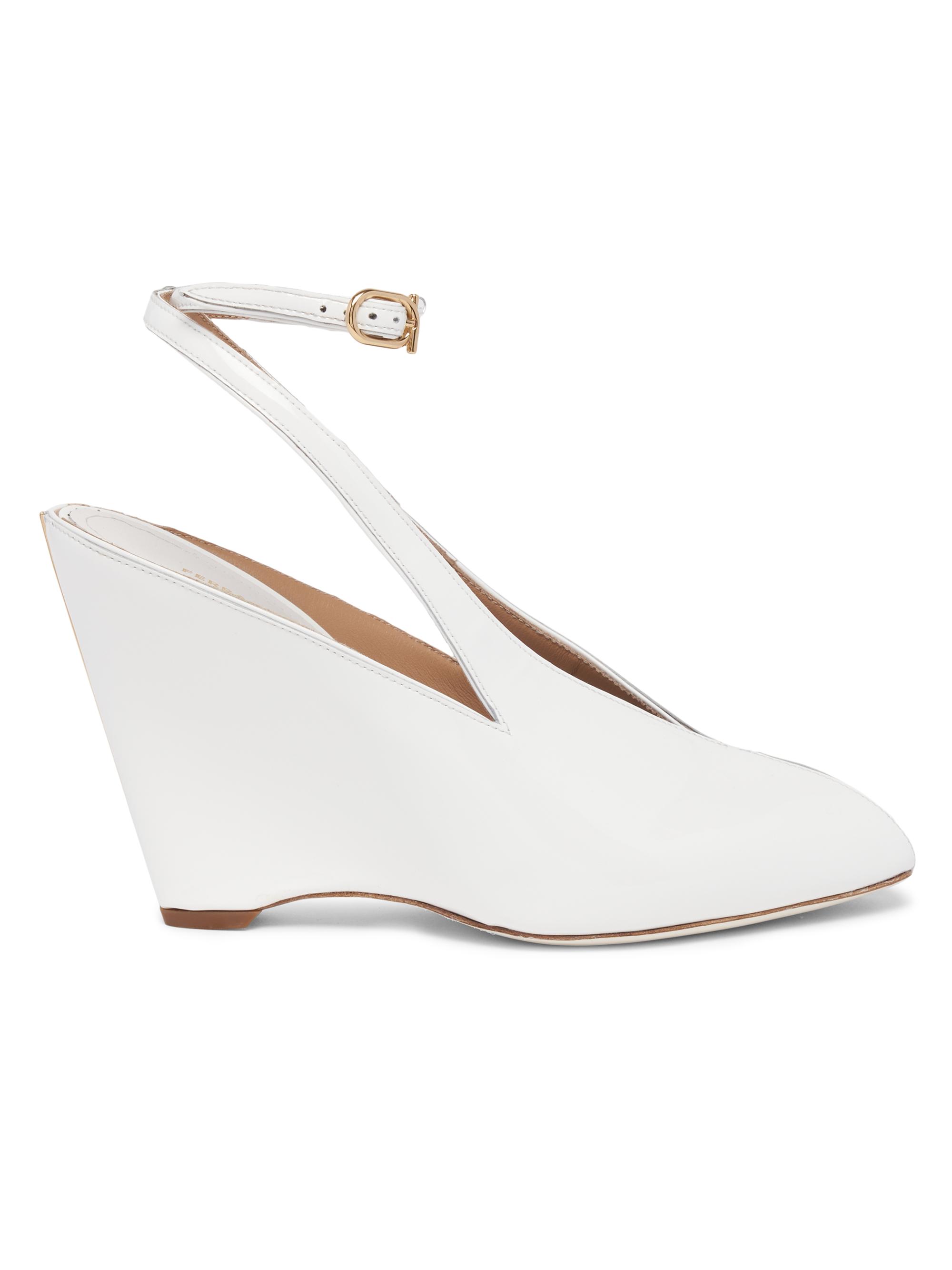 FERRAGAMO Women's Arcadia 95MM Leather Peep-Toe Pumps - Bianco Ottico