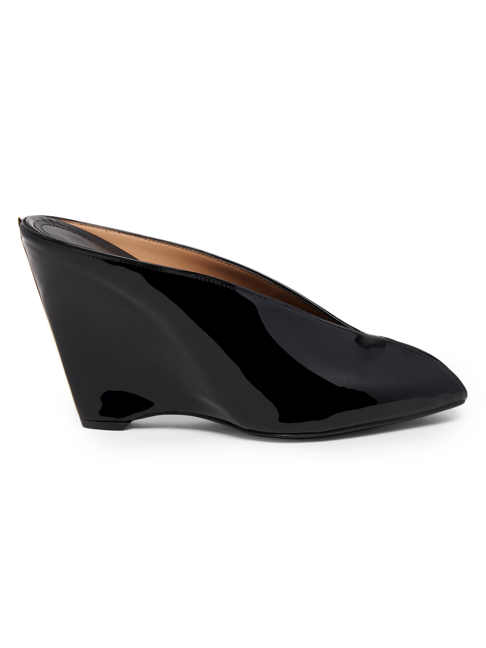 Alicia 95MM Patent Leather Wedge Mules