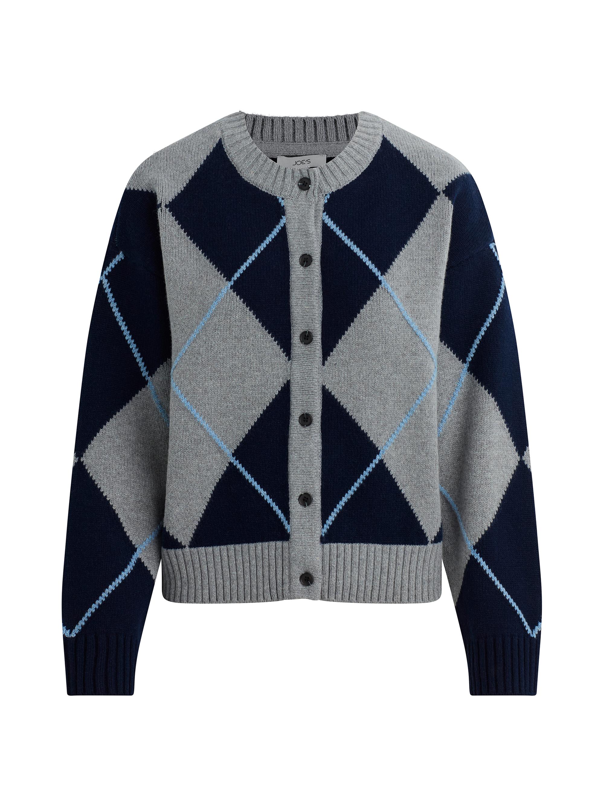Joe's Jeans Women's The Relaxed-Fit Cardigan - Blue Argyle