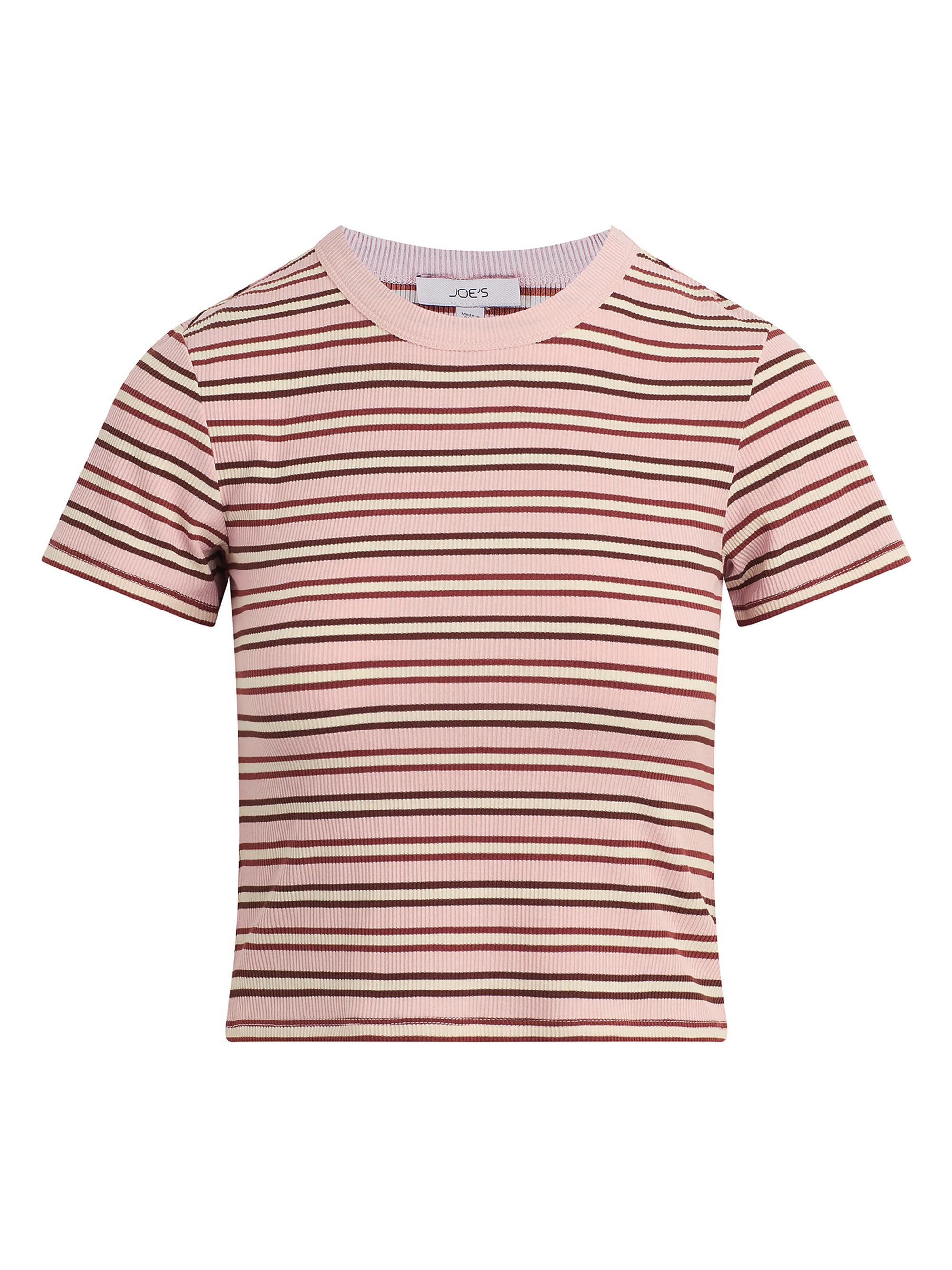 Joe's Jeans Women's The Striped Baby T-Shirt - Blush Ecru Stripe