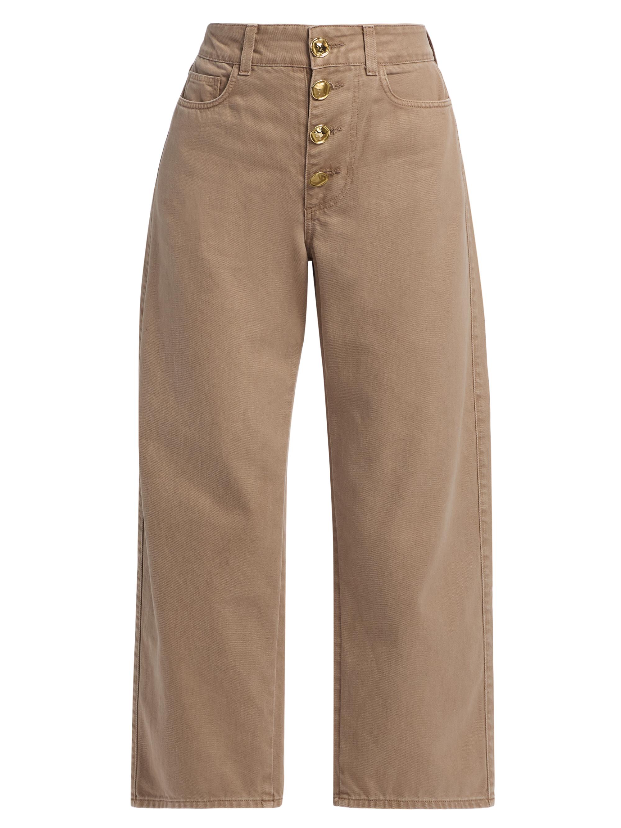 L'AGENCE Women's Liora Stovepipe Wide-Leg Crop Jeans - Dark Cappuccino