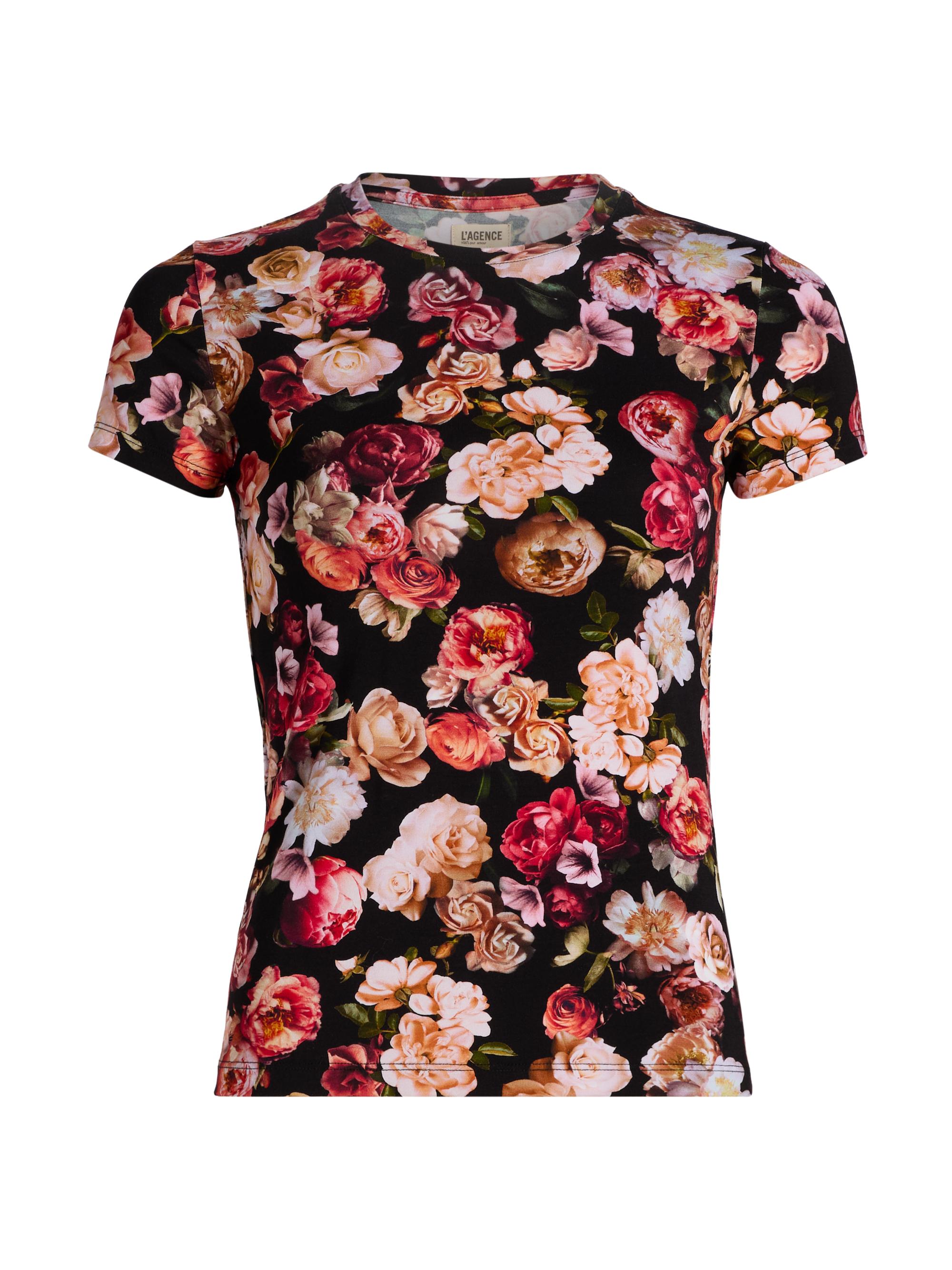 L'AGENCE Women's Ressi Floral Crewneck T-Shirt - Multi Cluster Floral