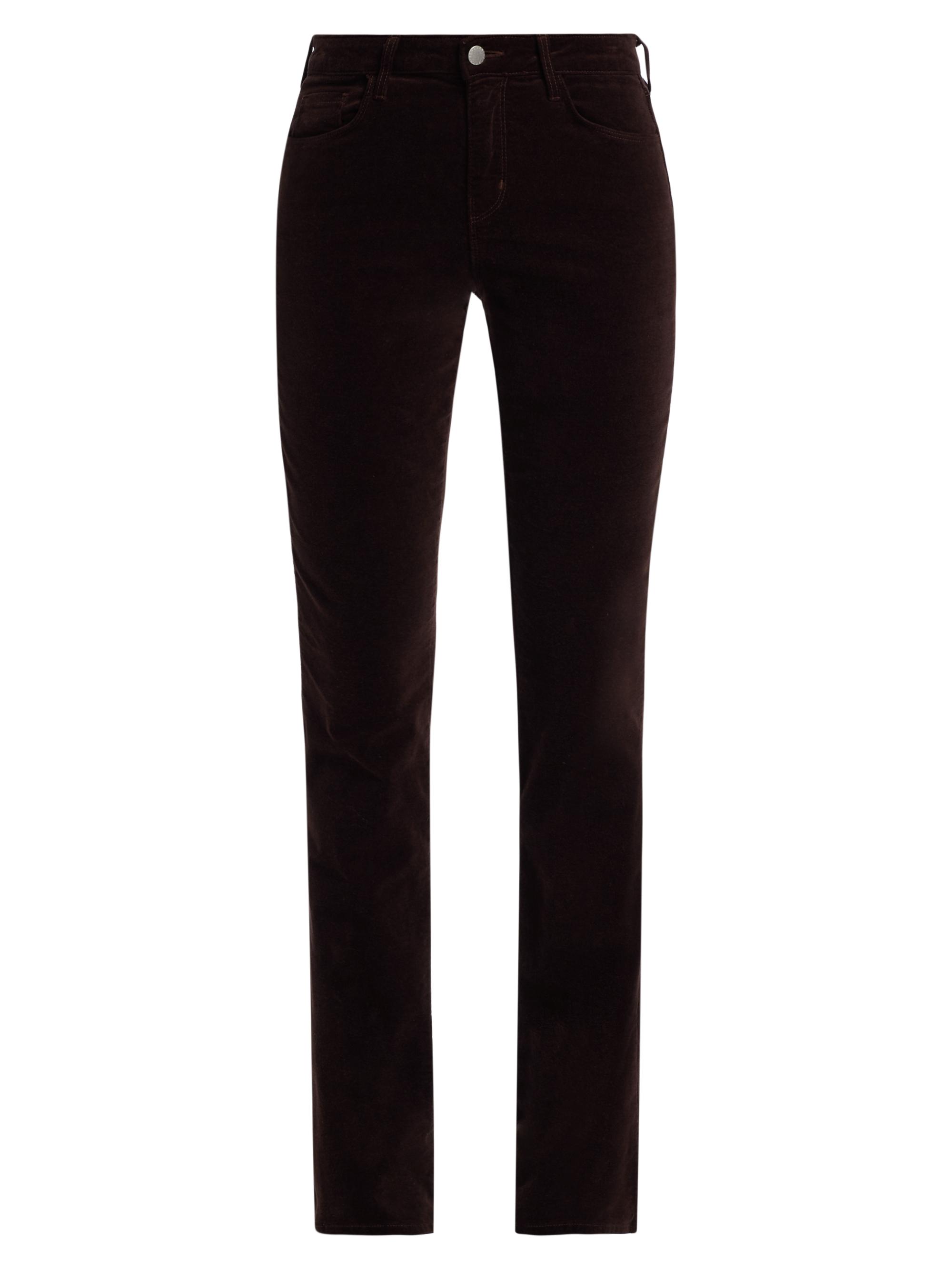 L'AGENCE Women's Stevie High-Rise Straight-Fit Velveteen Pants - Coffee Bean