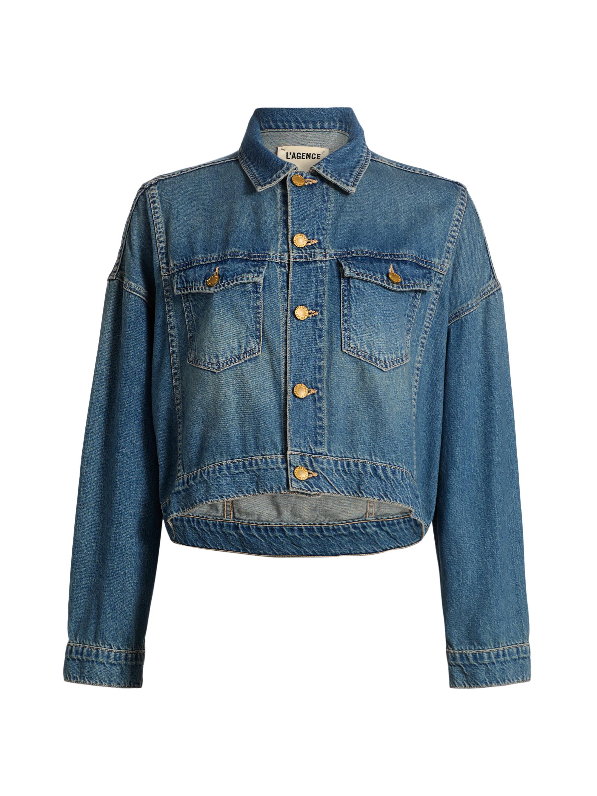 L'AGENCE Koda Crop Denim Jacket | Saks Fifth Avenue