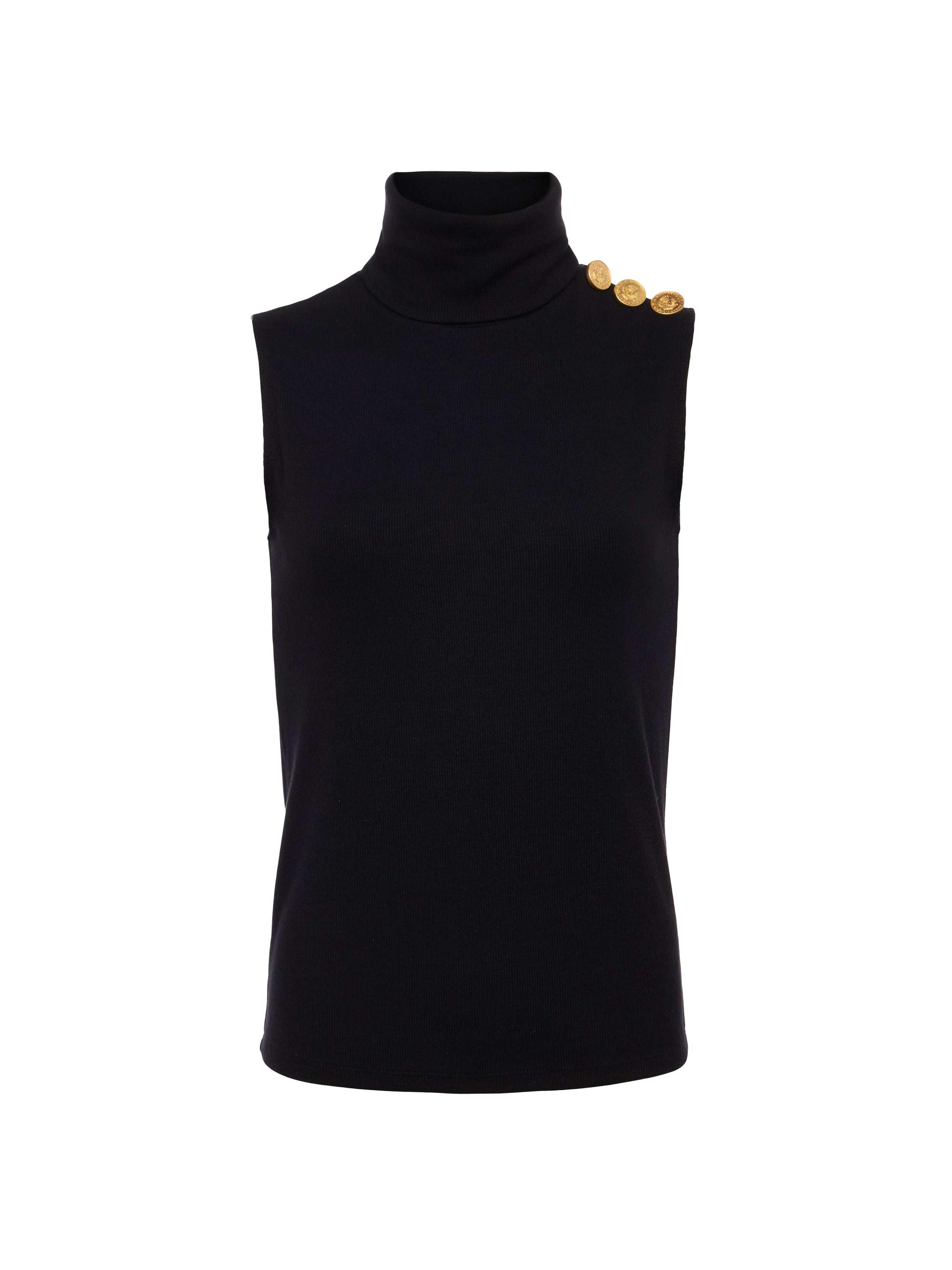 L'AGENCE Madelyn Crystal-Embellished Mock Turtleneck Sleeveless