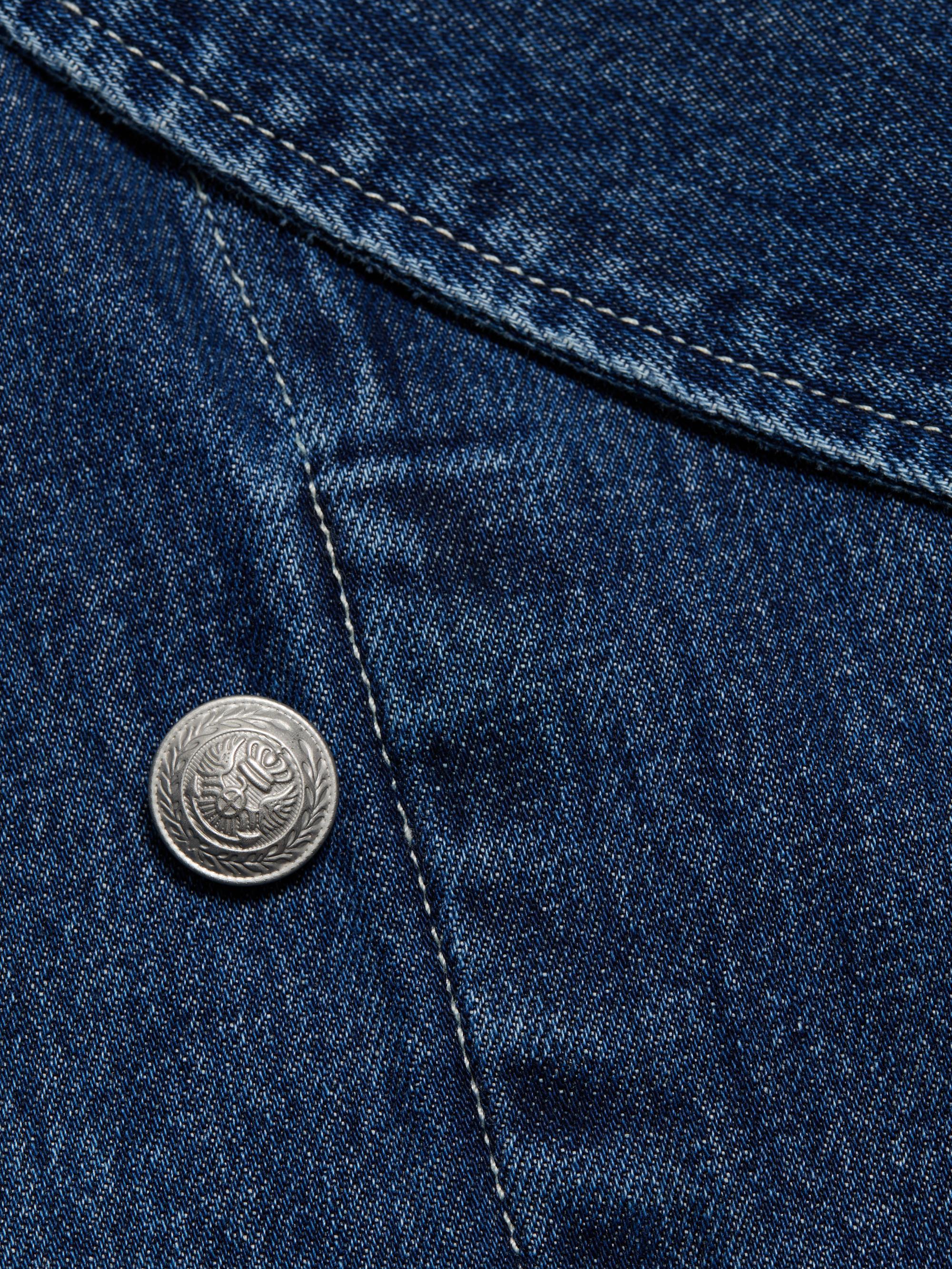 L'AGENCE Maddox Cropped Double-Breasted Denim Jacket | Saks Fifth