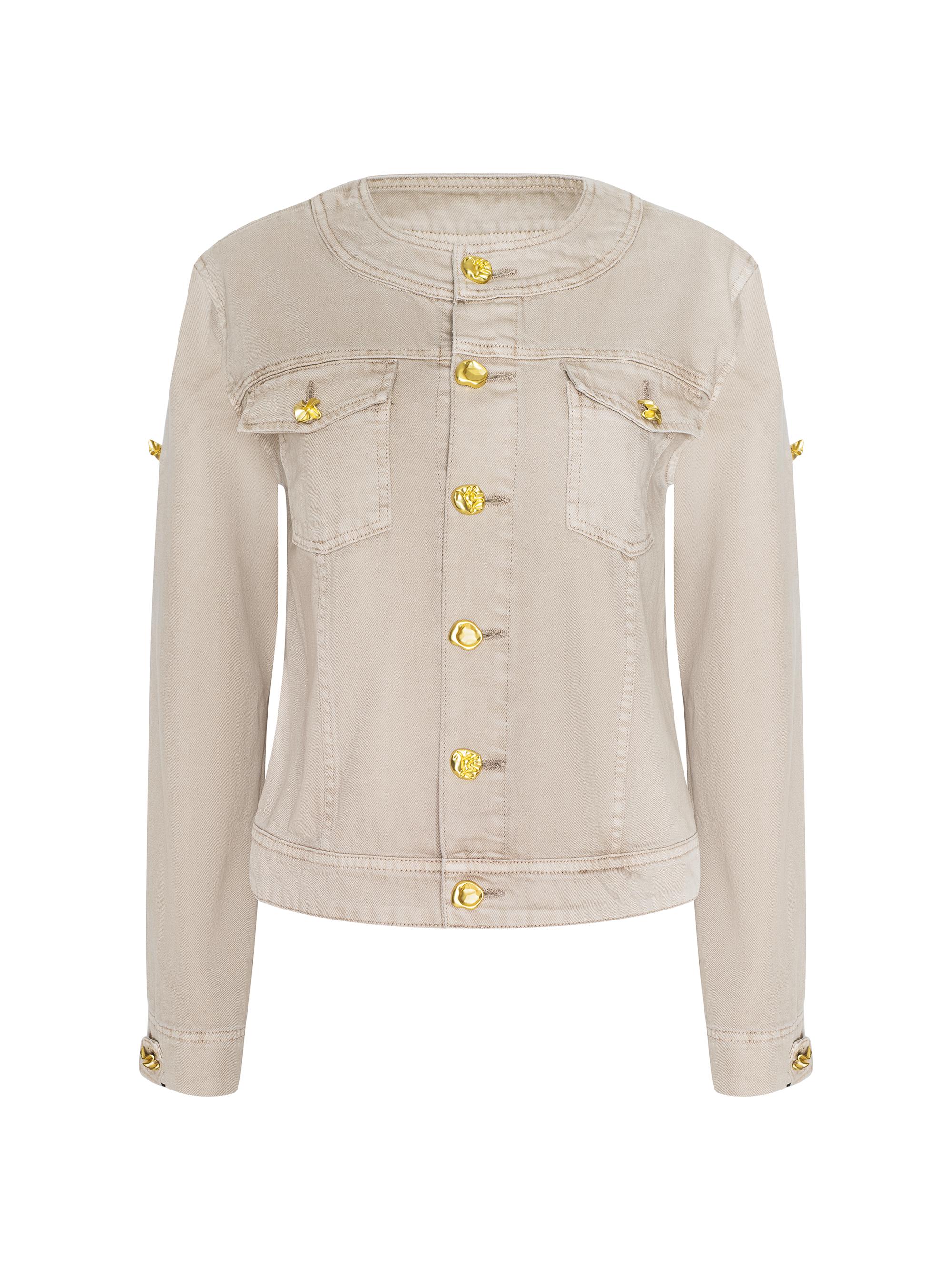 L'AGENCE Anouk Collarless Denim Jacket | Saks Fifth Avenue