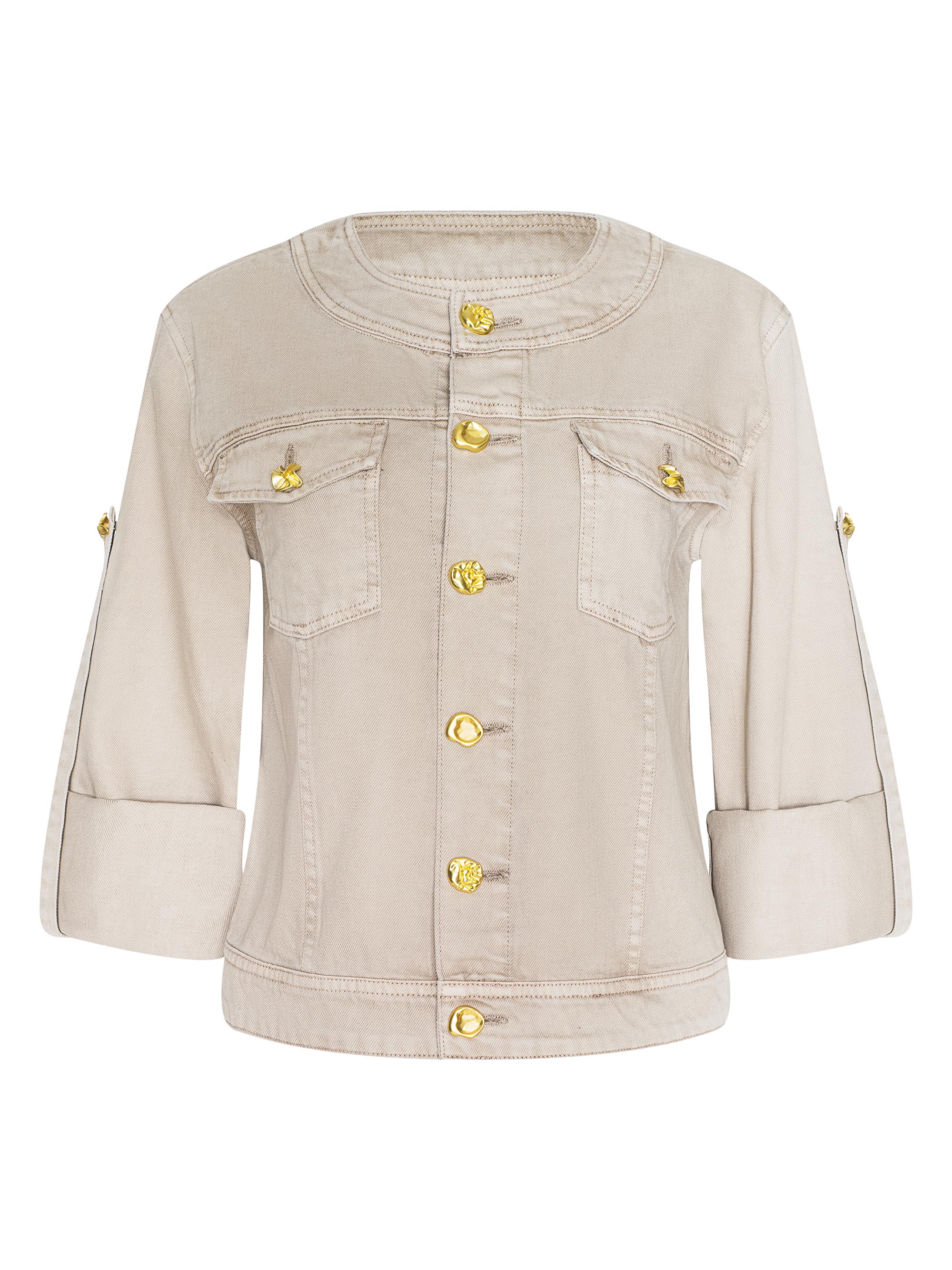 L'AGENCE Anouk Collarless Denim Jacket | Saks Fifth Avenue