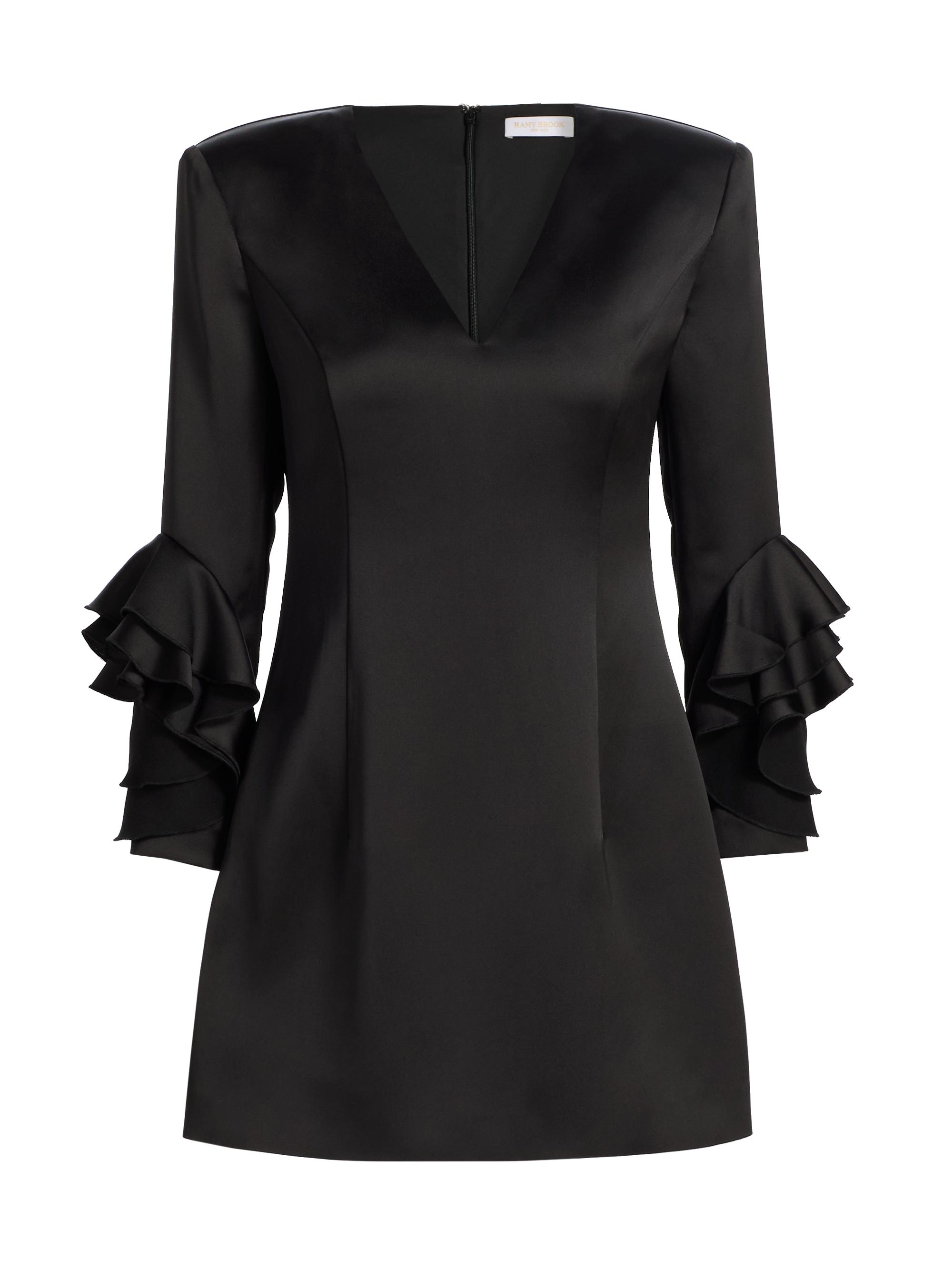 Ramy Brook Women's Klara Ruffle Cuff Minidress - Black