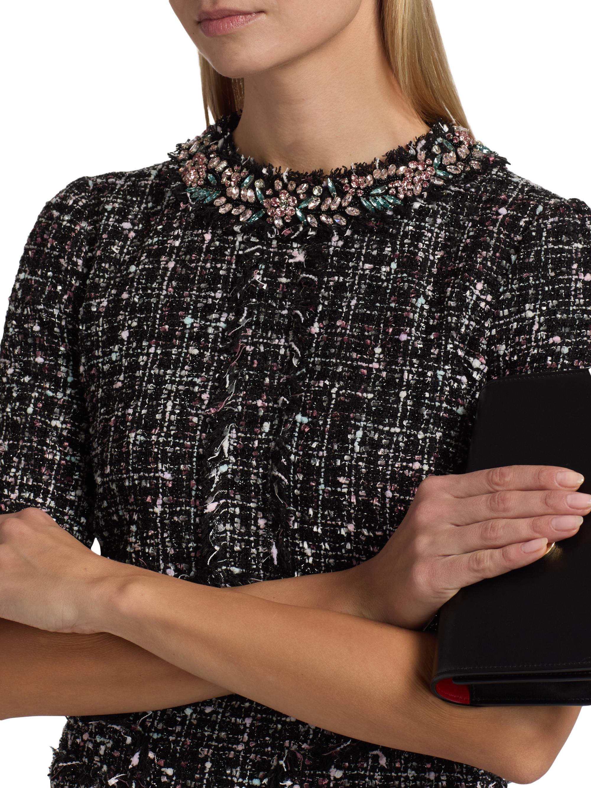 Teri Jon by Rickie Freeman Embellished Tweed Fit & Flare Minidress | Saks  Fifth Avenue
