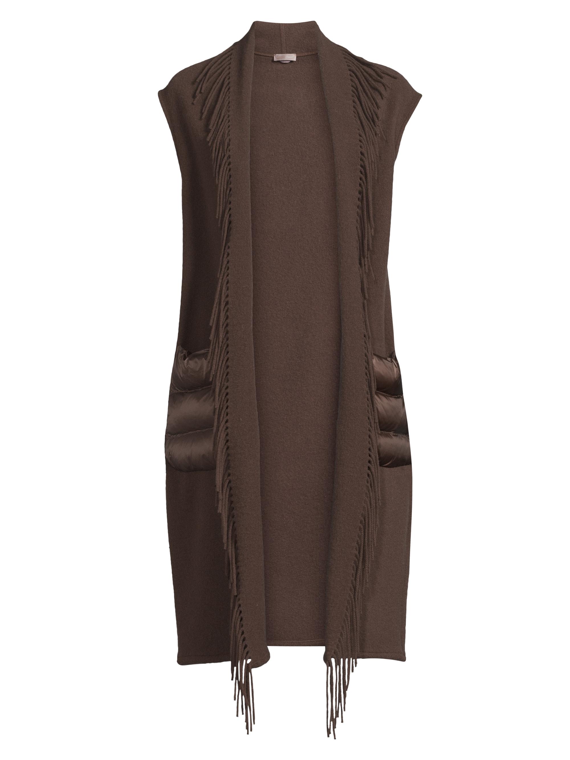 Herno Women's Fringed Wool & Cashmere Long Vest - Fondente