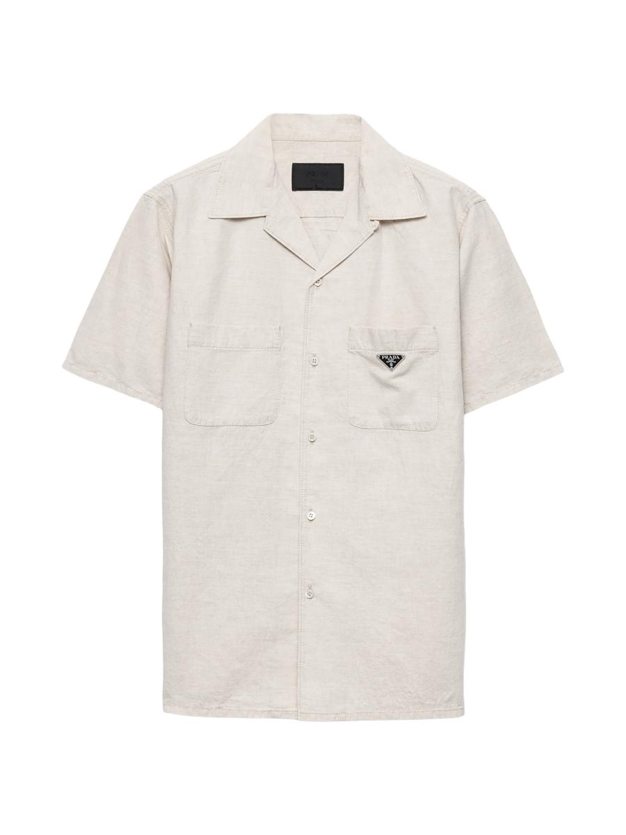 Prada Short-Sleeved Chambray Shirt | Saks Fifth Avenue