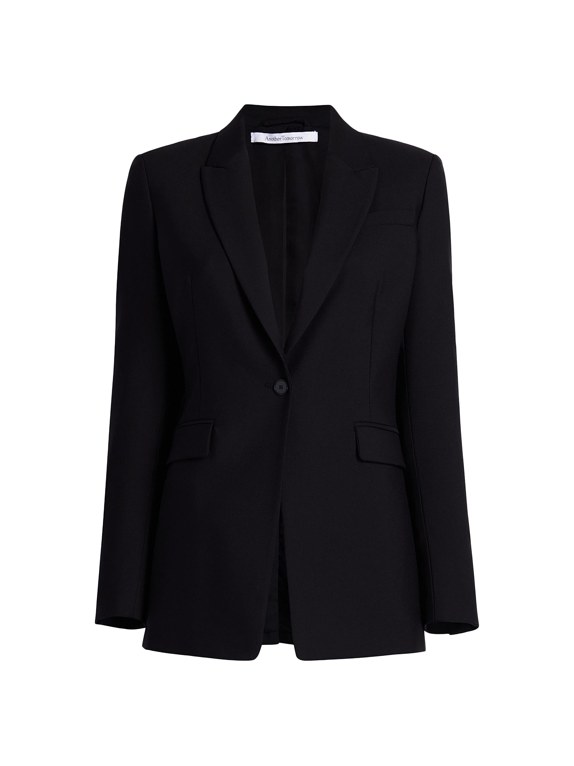 Another Tomorrow Women's Single Button Jacket - Black