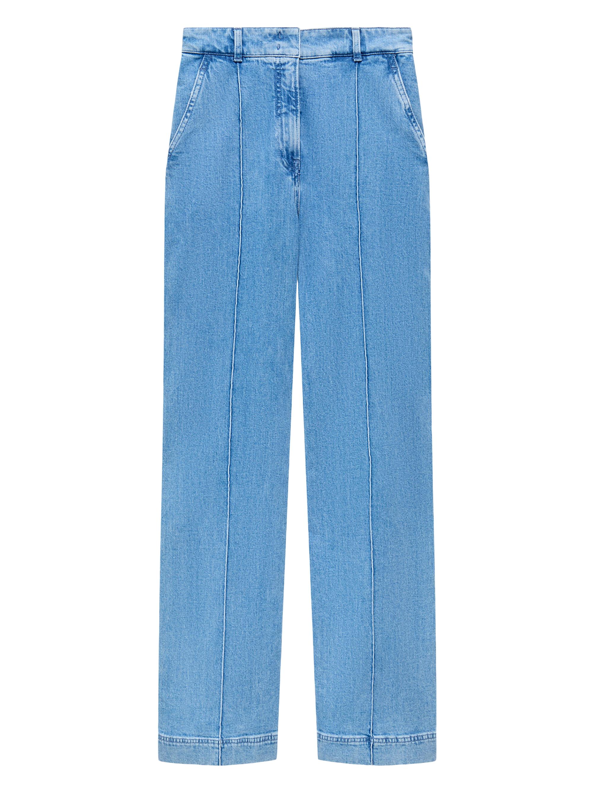 Another Tomorrow Women's High Waisted Denim Trousers - Light Blue