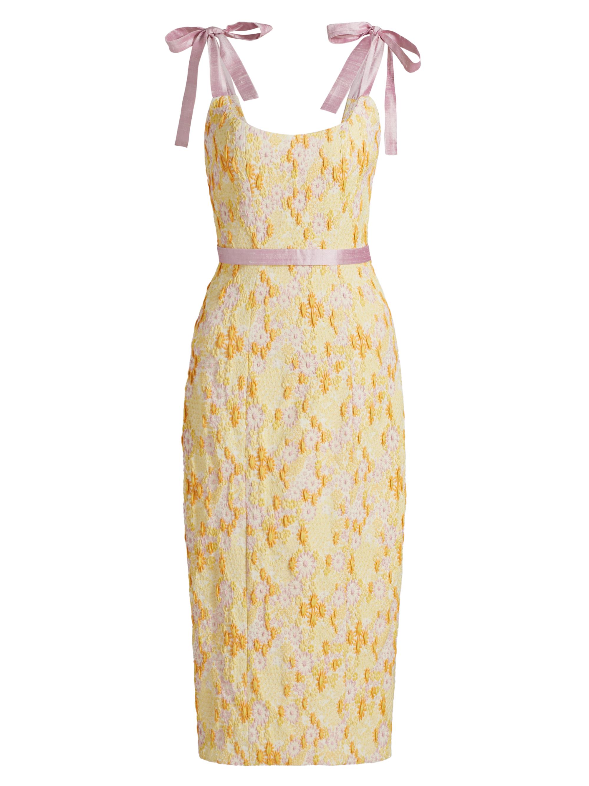 Markarian Women's Acacia Daisy Brocade Midi-Dress - Yellow Multi