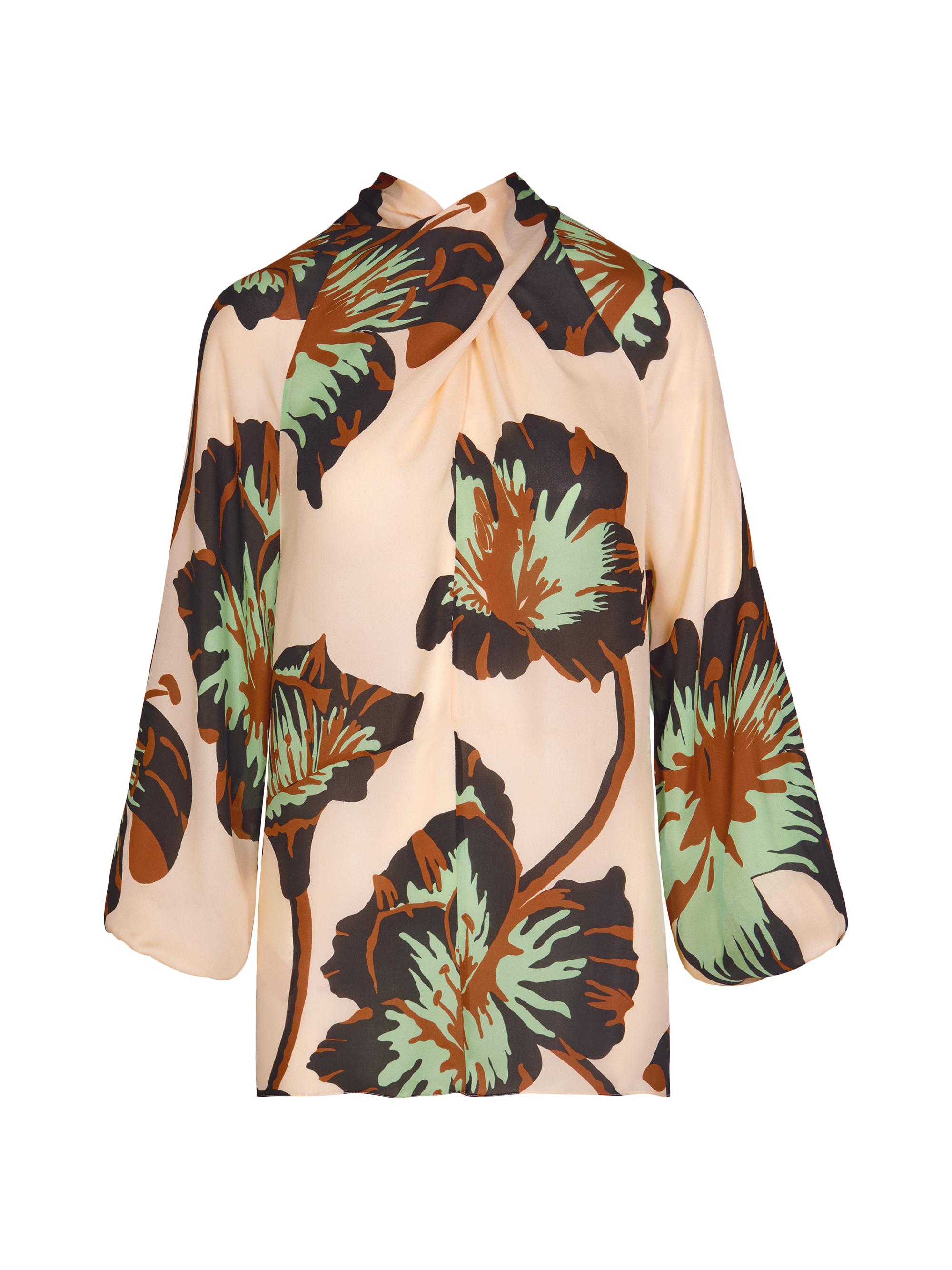Johanna Ortiz Micaela Drum Beats Floral Silk Surplice Top | Saks
