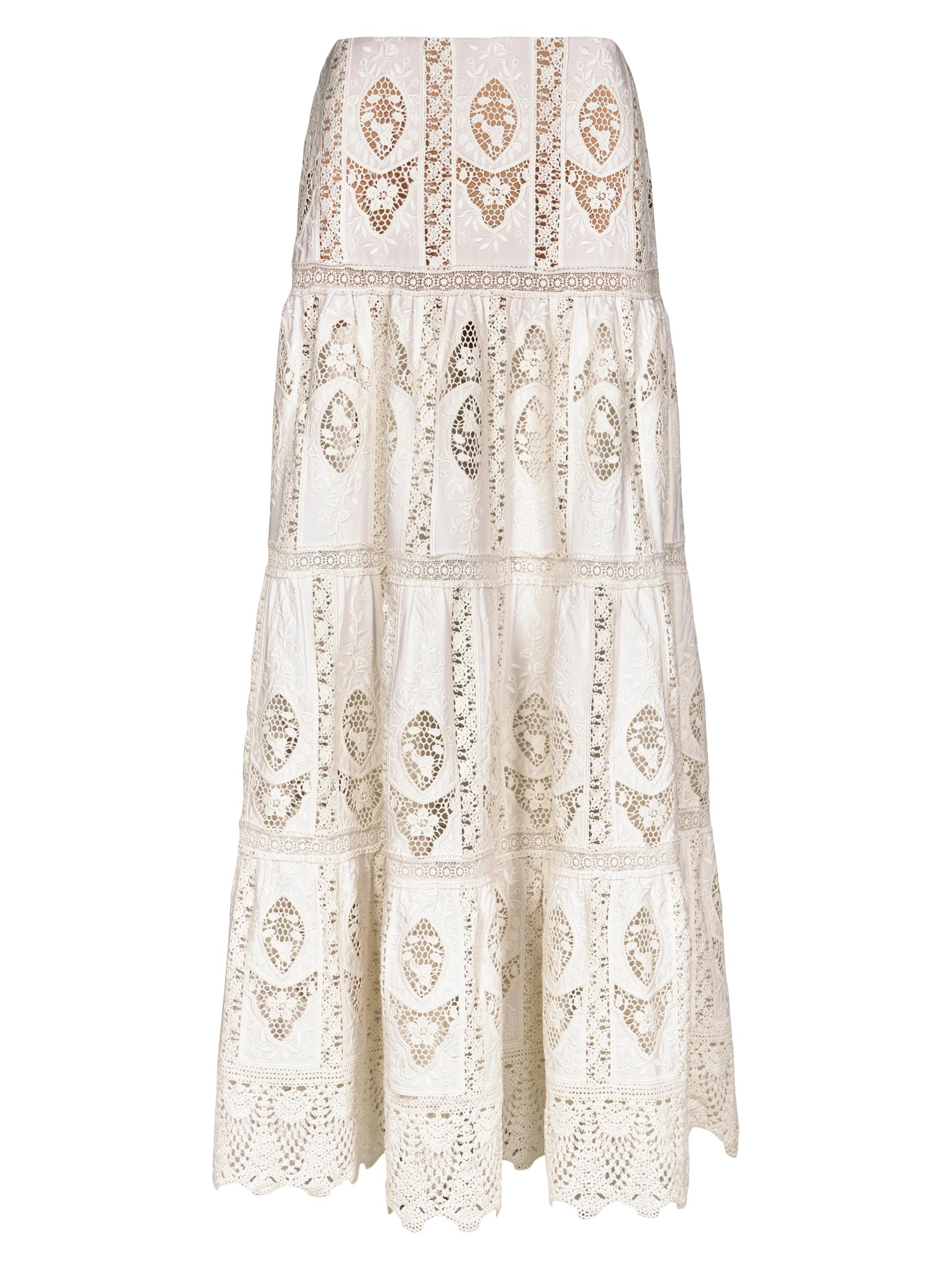 Johanna Ortiz Micaela Highlighted Fields Embroidered Tiered Maxi