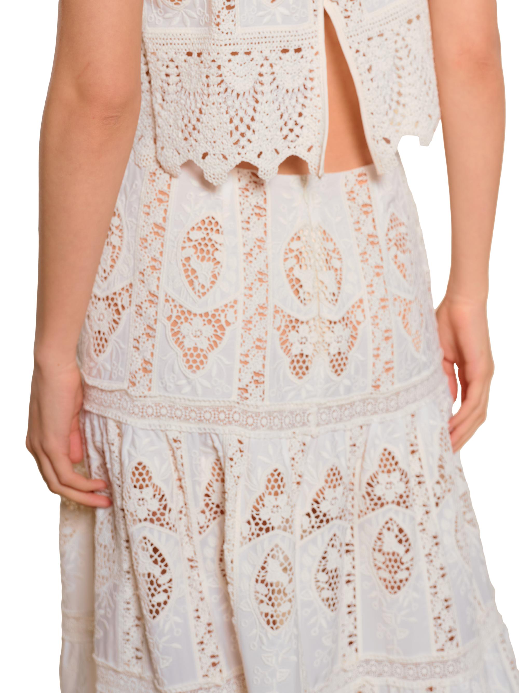 Johanna Ortiz Micaela Highlighted Fields Embroidered Tiered Maxi
