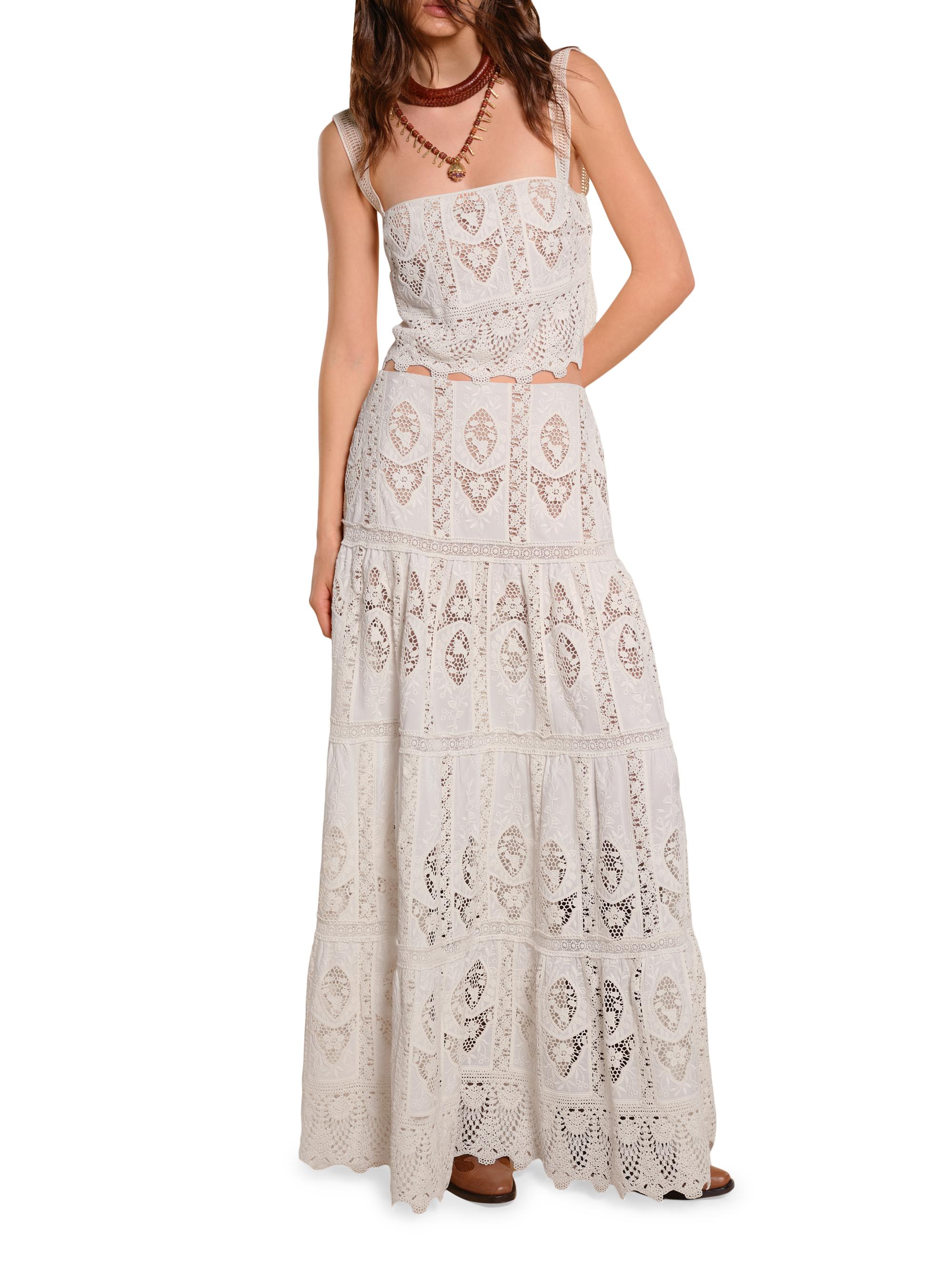 Johanna Ortiz Micaela Highlighted Fields Embroidered Tiered Maxi