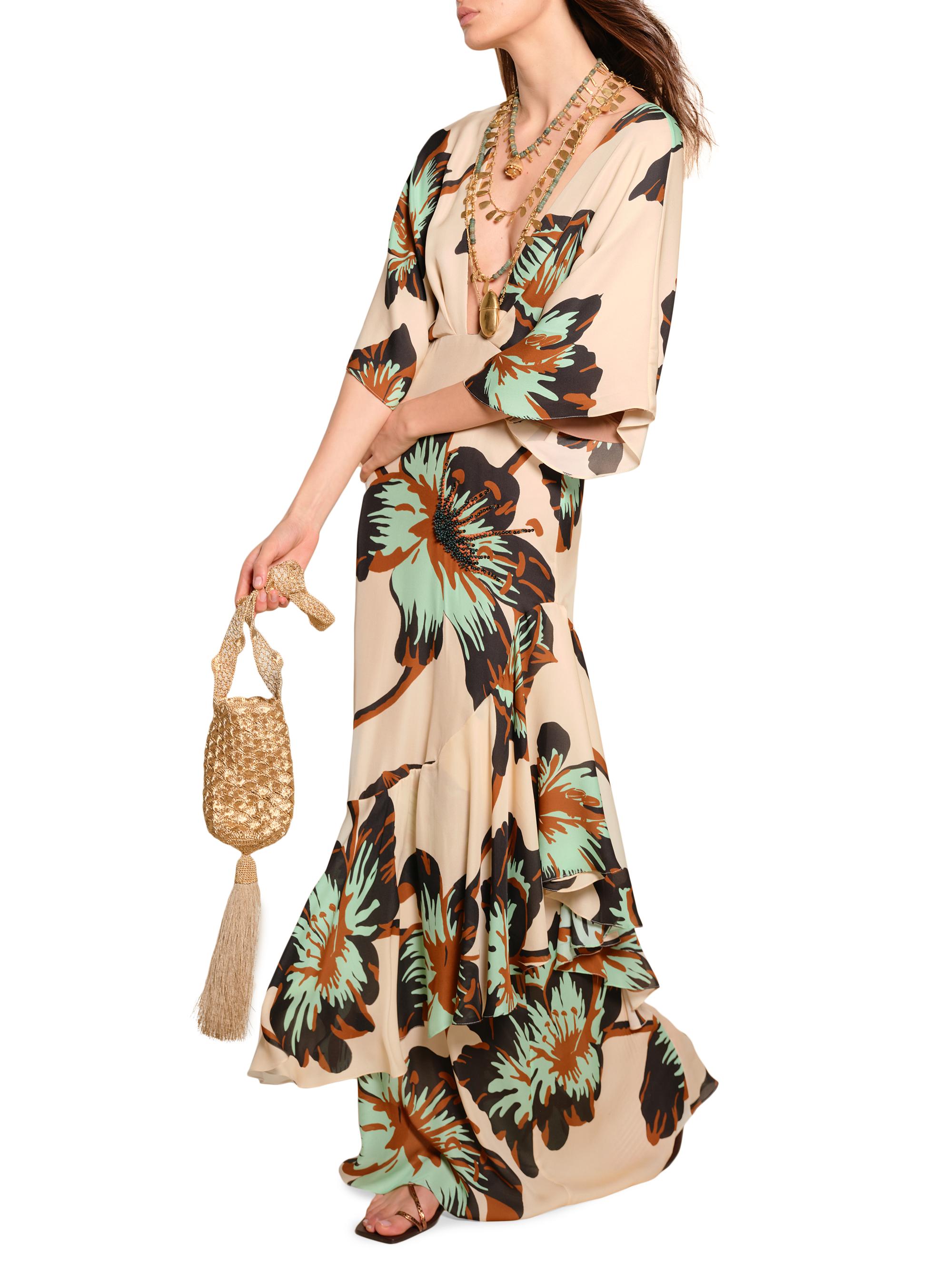 Johanna Ortiz Micaela Tesoro Escondido Floral Silk Maxi Dress