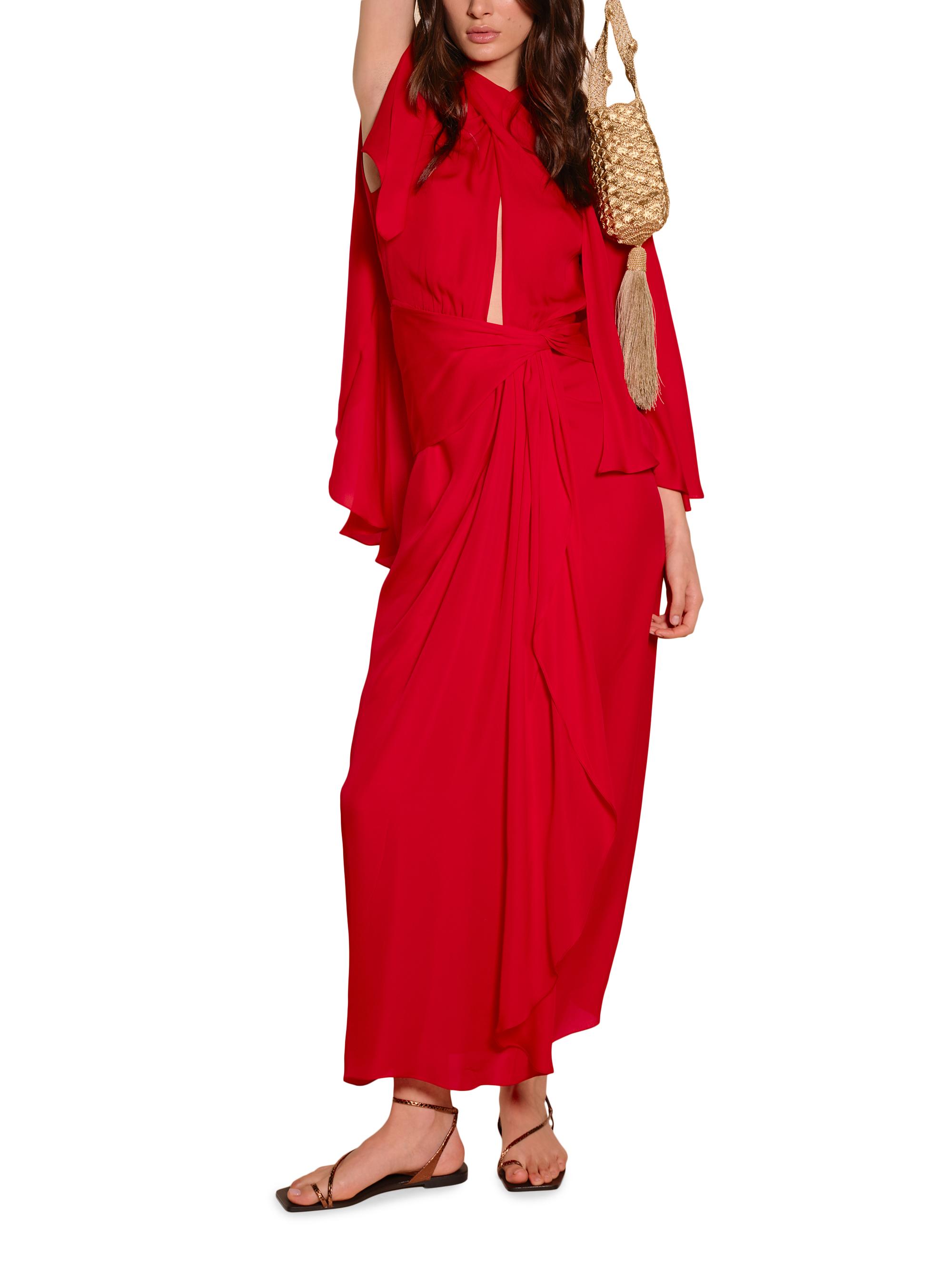 off shoulder long sleeve formal dress Adrianna Papell Off-shoulder Rosette Sleeve Cocktail Dress