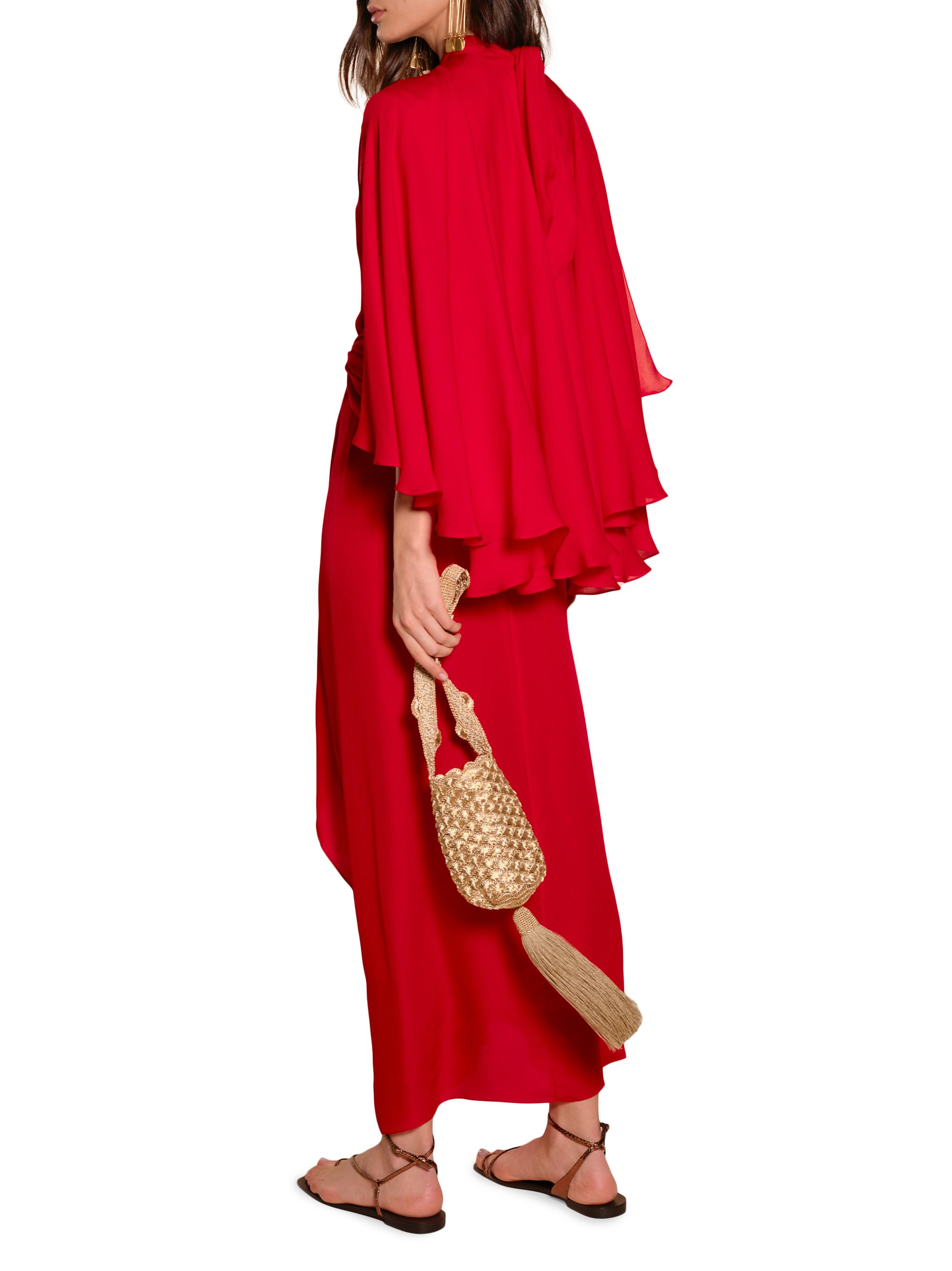 casual dresses cape town Johanna Ortiz Women's Cape Town Silk Ankle Dress - Red