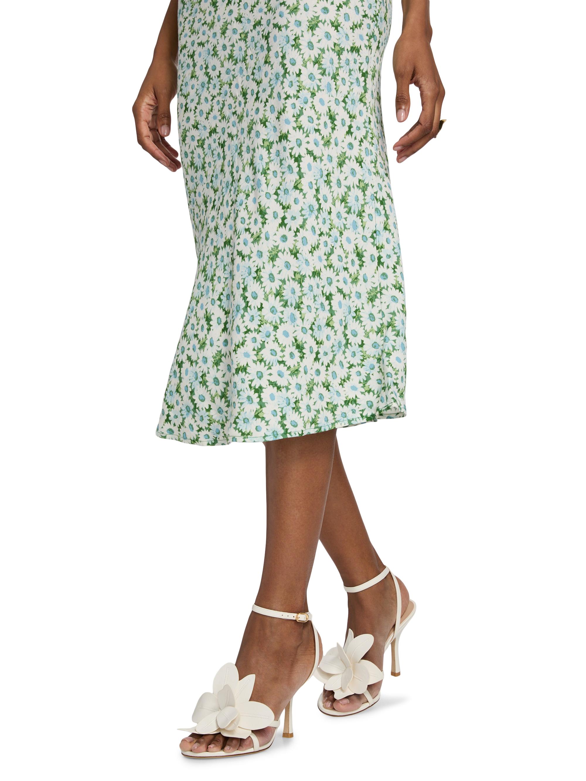 summer print midi dress Elegant Plus Size Summer Midi Dress with Puff Sleeves and Sunflower Print