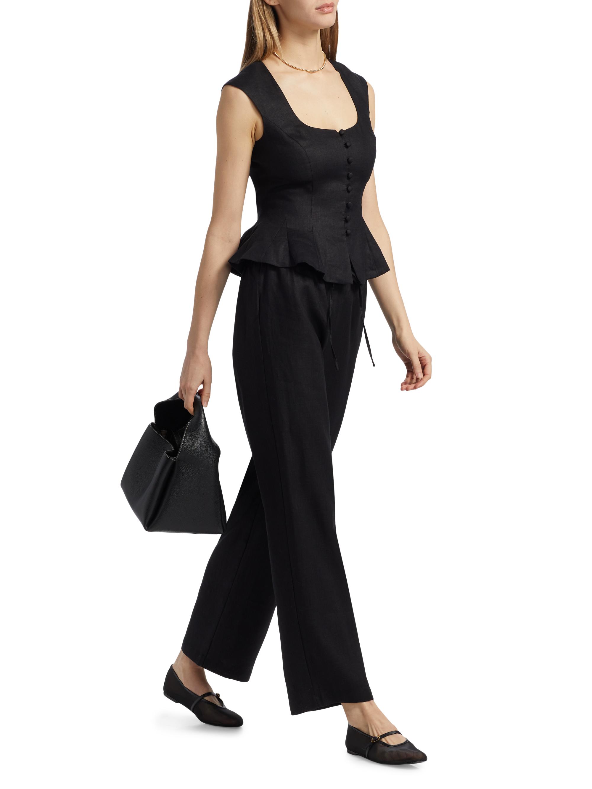 knee length dresses for ladies Twyla Linen Dress - Linen Stripe