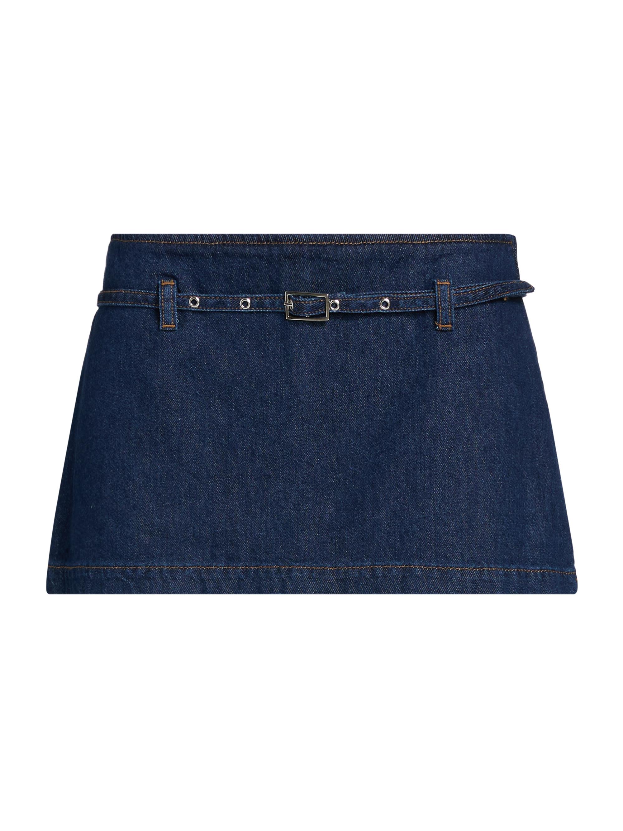 Reformation Khloe Low-Rise Denim Skort Saks Fifth Avenue